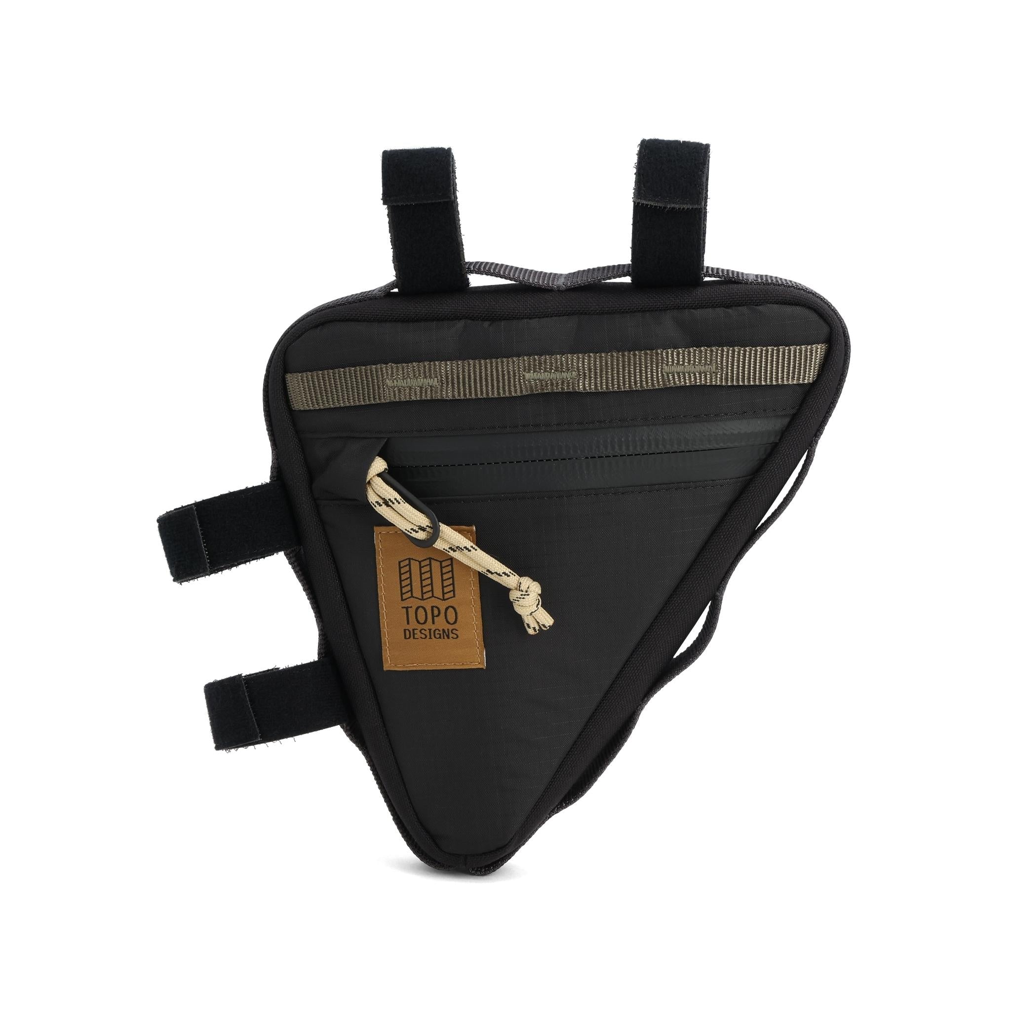 Topo Designs Bike Frame Bag in Black Neutral — front view # color_Black Neutral