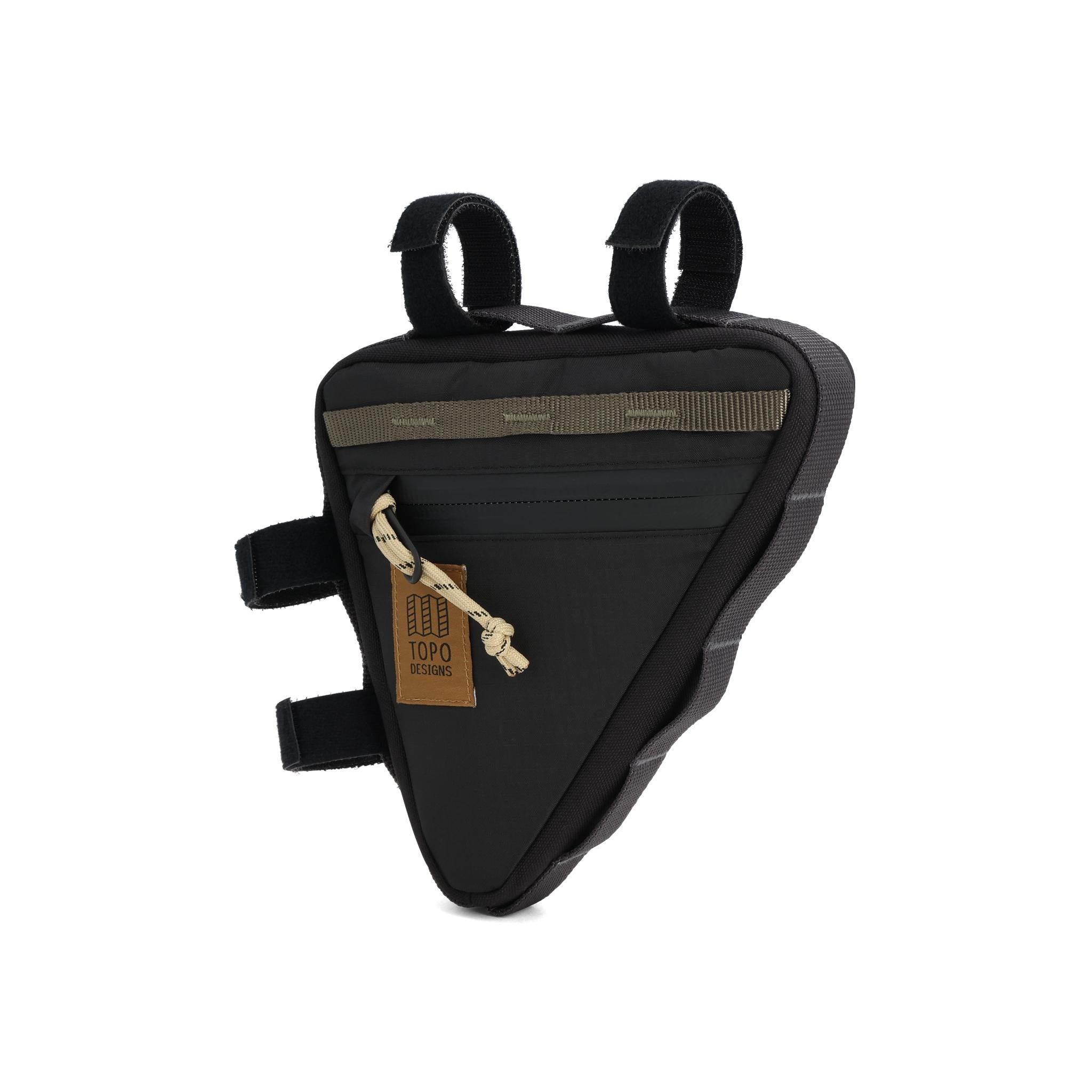 Topo Designs Bike Frame Bag in Black Neutral — angle view 2 # color_Black Neutral