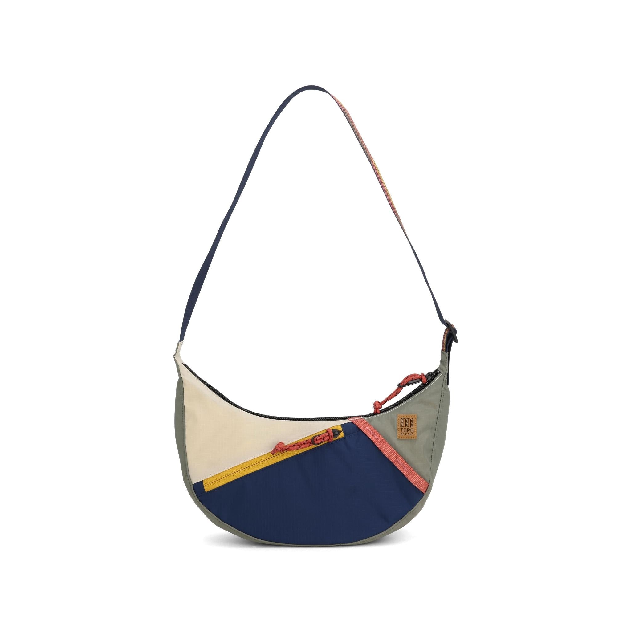 Topo Designs Moonlight Crossbody Bag in Bone White Beetle — front view # color_Bone White Beetle