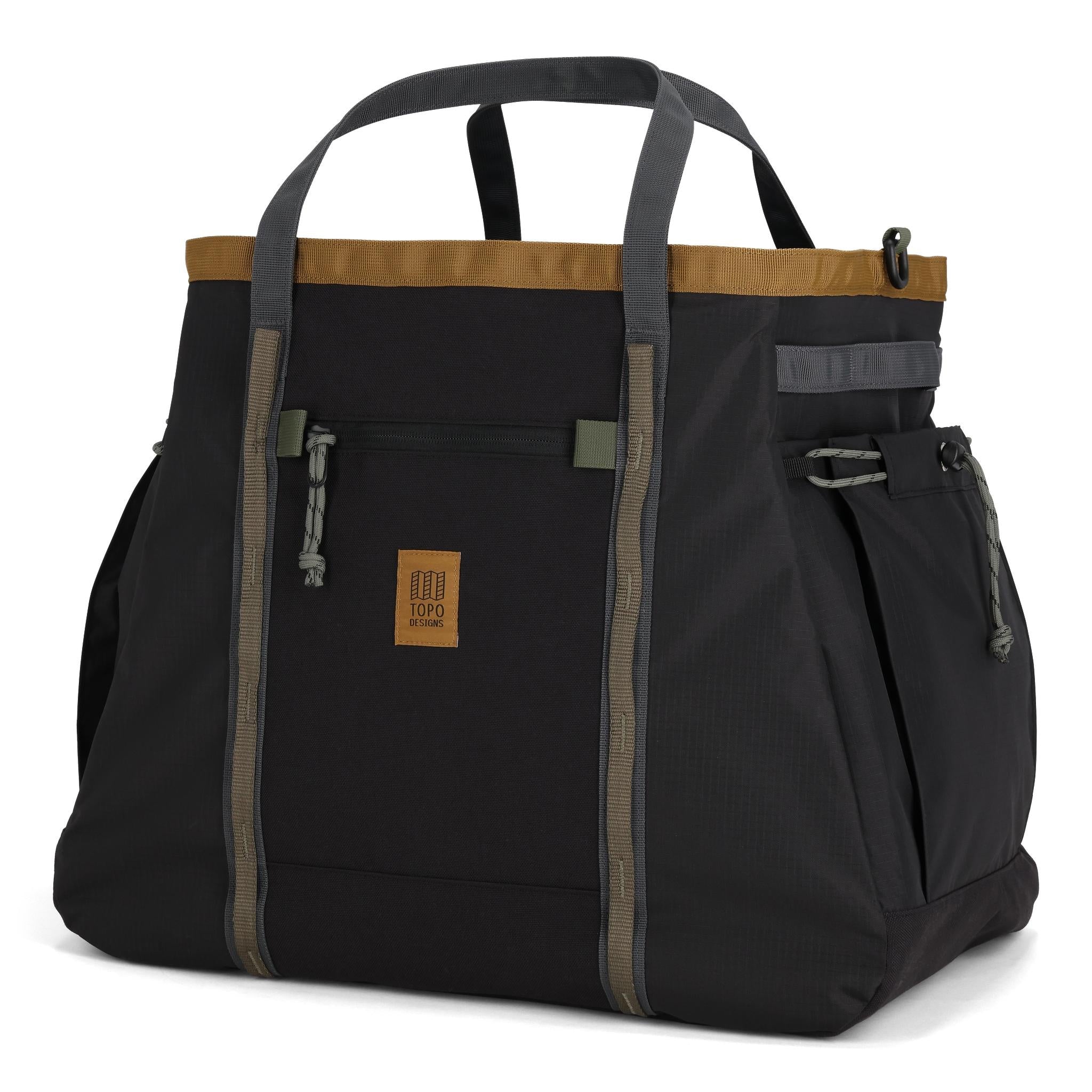 Topo Designs Mountain Gear Bag in Black Neutral — angle view 2 # color_Black Neutral