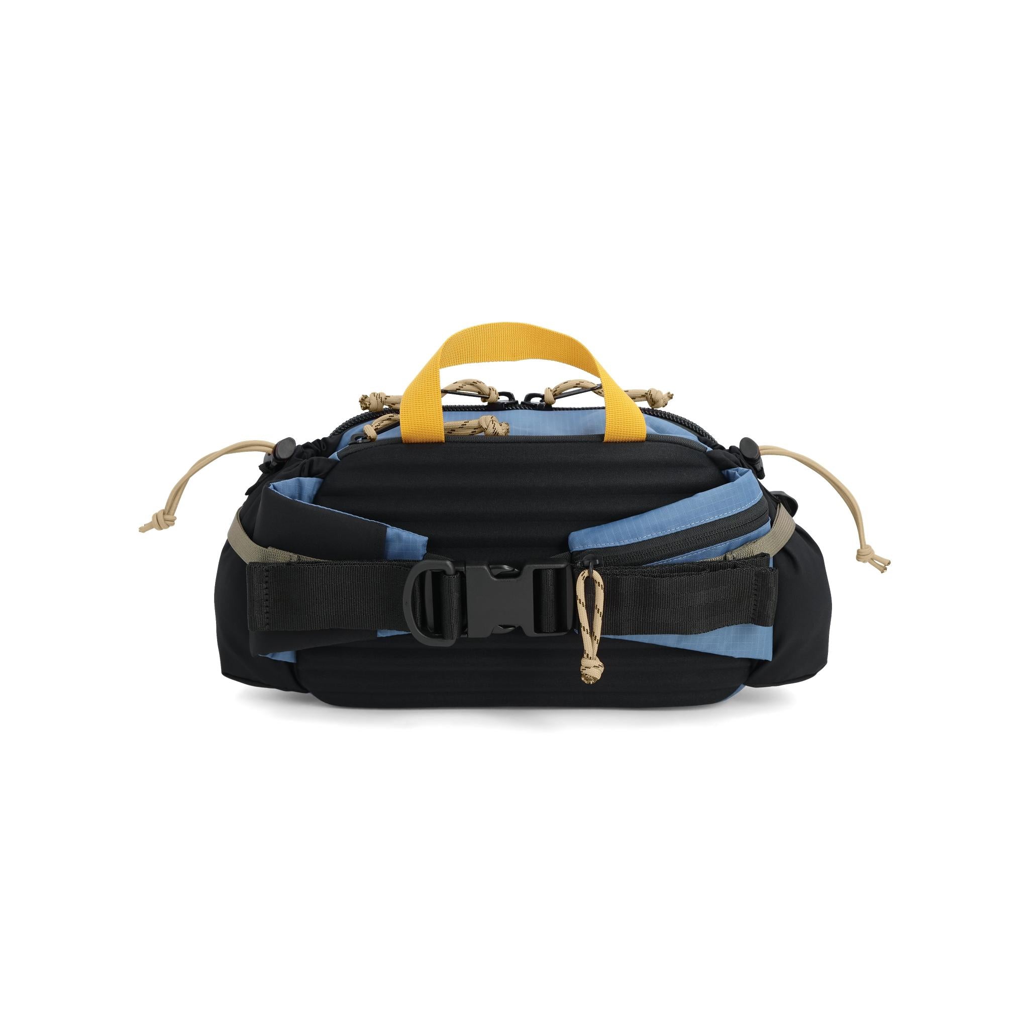 Topo Designs Mountain Hydro Hip Pack in Stone Blue Bone White — back view # color_Stone Blue Bone White