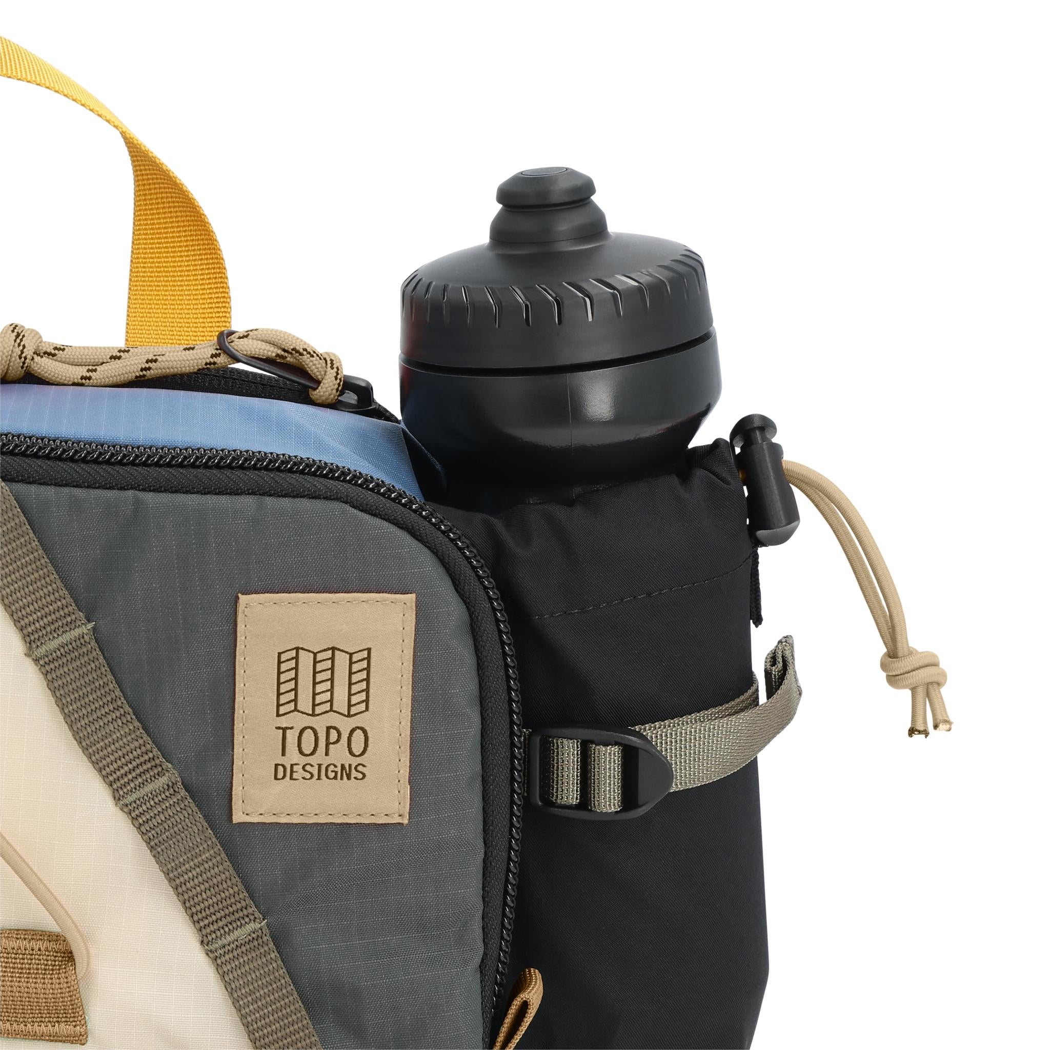 Topo Designs Mountain Hydro Hip Pack in Stone Blue Bone White — detail view # color_Stone Blue Bone White