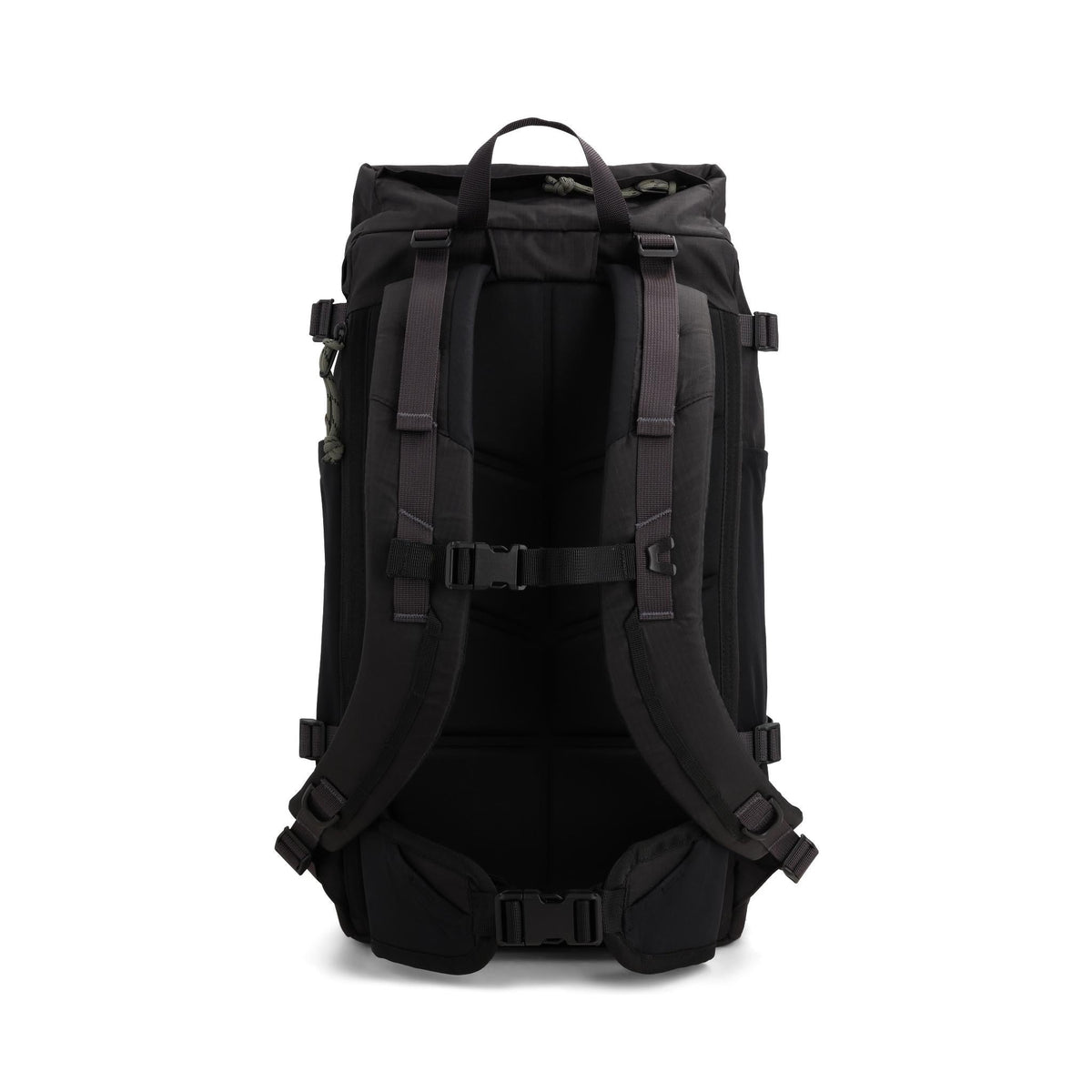Topo Designs Rover Trail Pack in Black Neutral — back view # color_Black Neutral