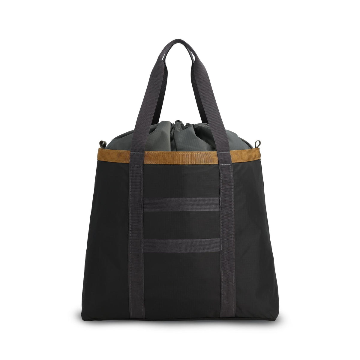 Topo Designs Mountain Utility Tote in Black Neutral — back view # color_Black Neutral