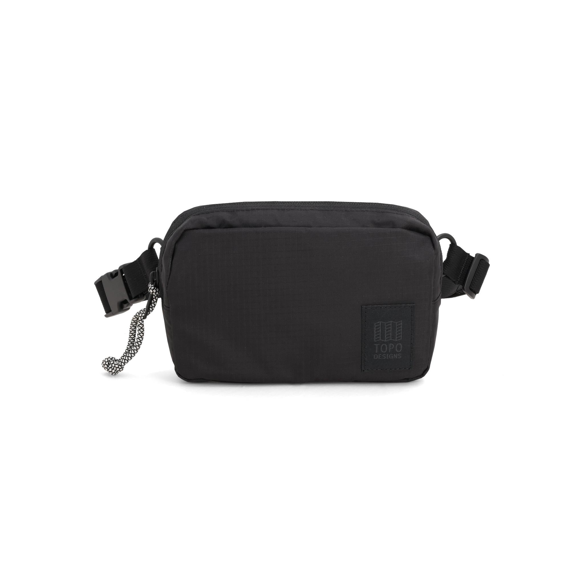 Topo Designs Ripstop Belt Bag in Black — angle view 2 # color_Black