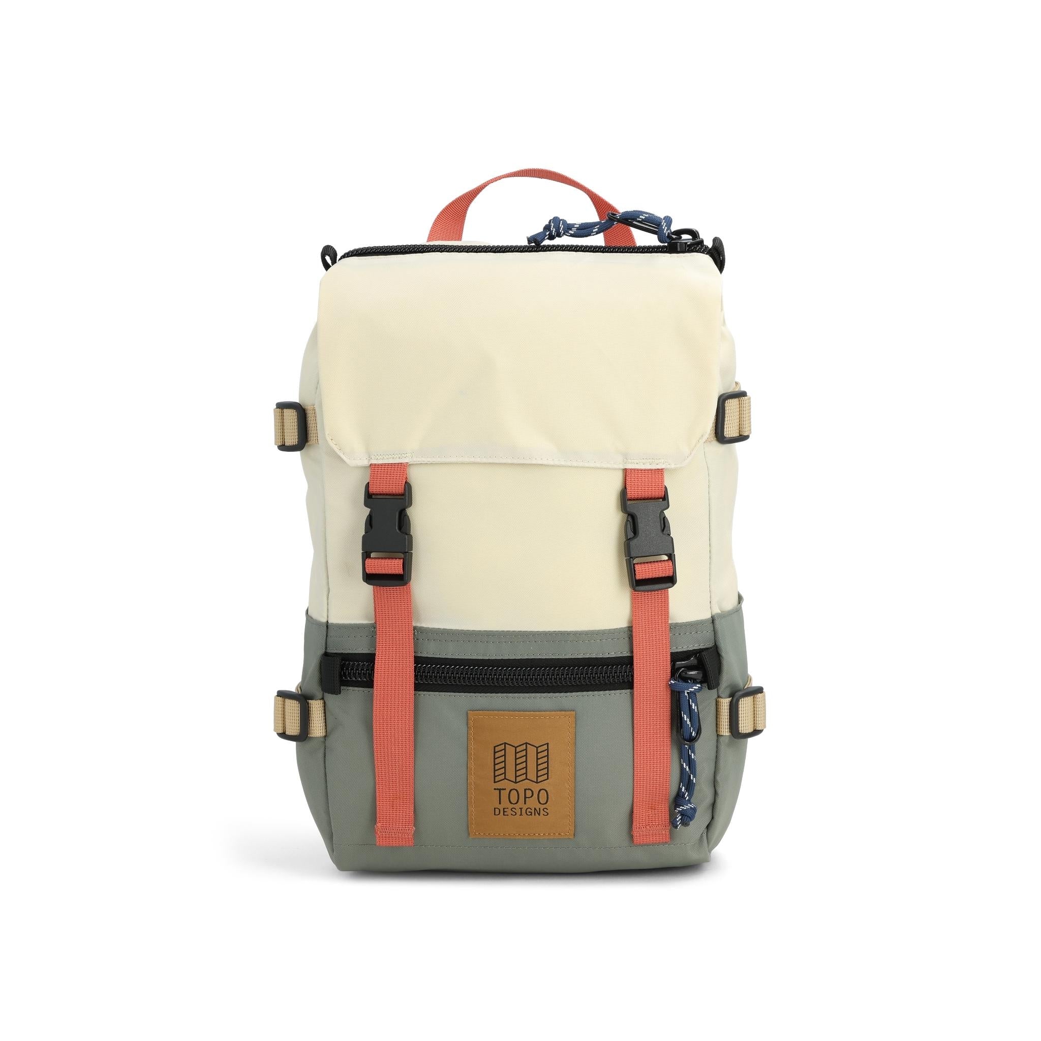 Topo Designs Rover Pack Mini in Bone White Beetle — angle view 2 # color_Bone White Beetle