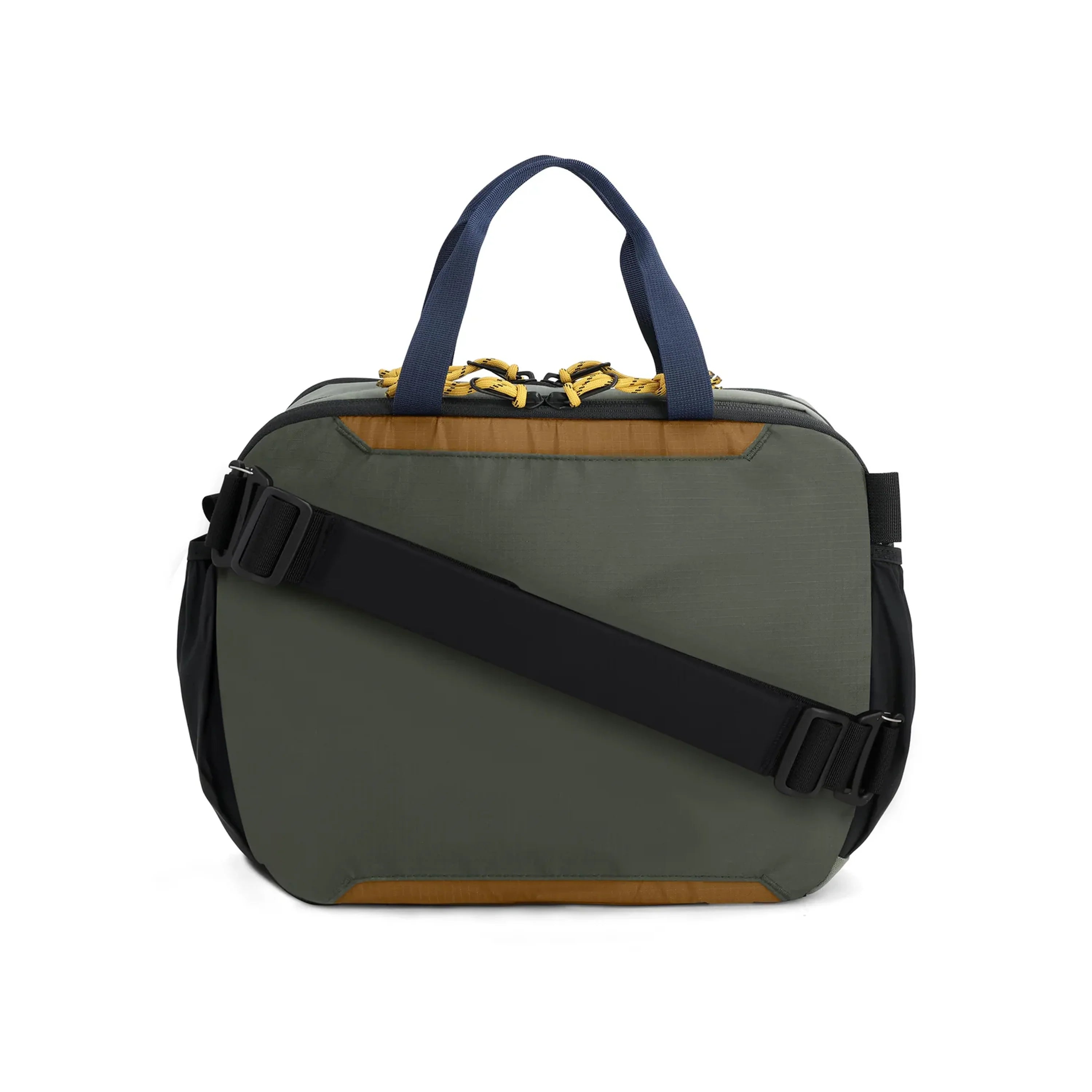 Topo Designs Mountain Cross Bag in Beetle Khaki — back view # color_Beetle Khaki