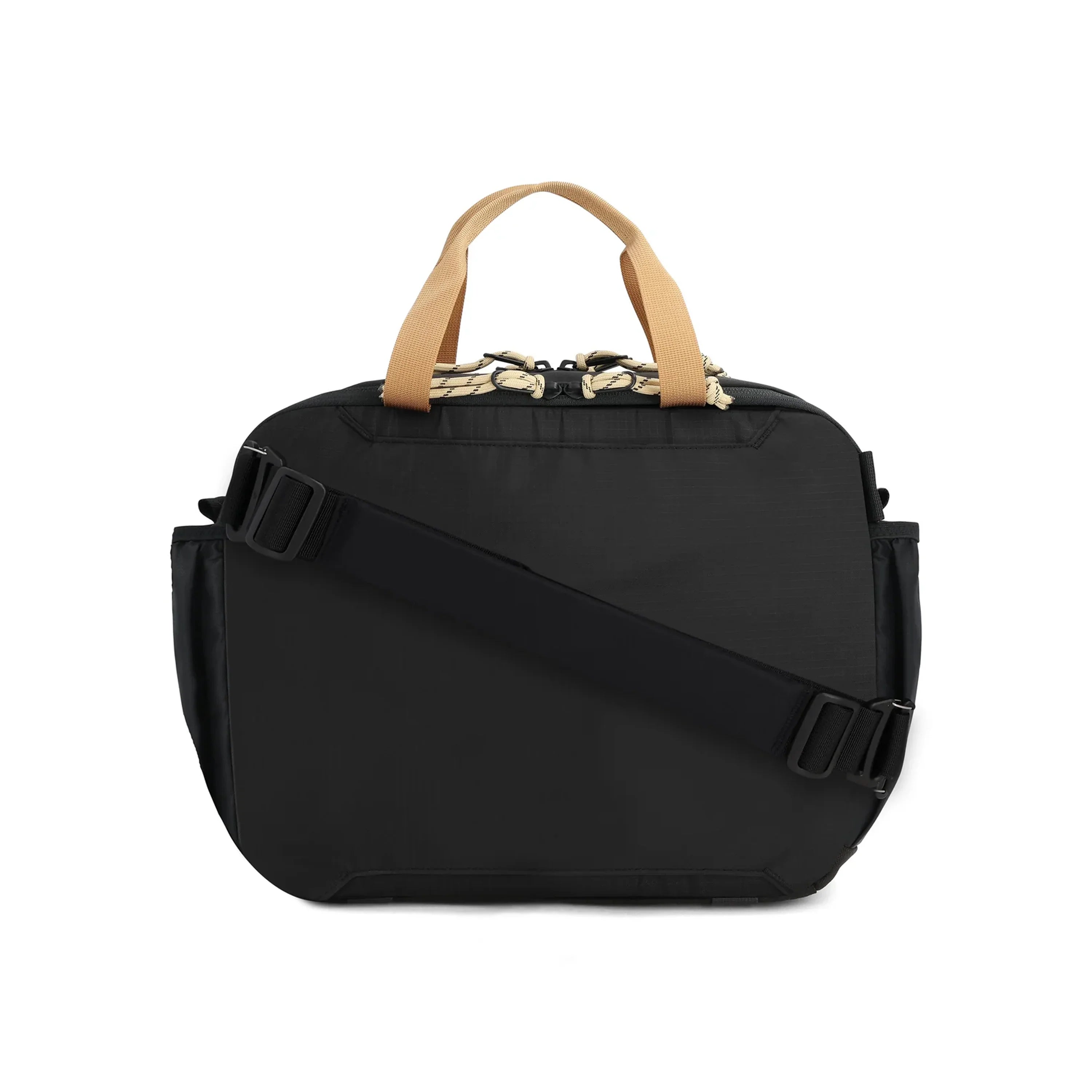 Topo Designs Mountain Cross Bag in Black Neutral — back view # color_Black Neutral