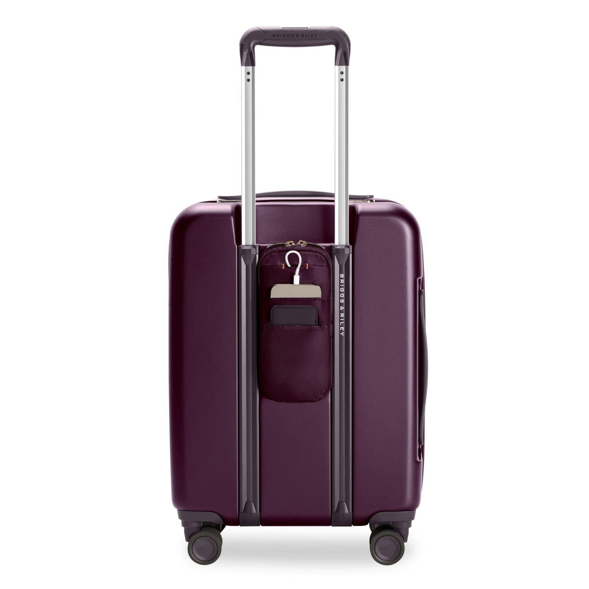 Briggs & Riley Sympatico Global 21" Carry-On Expandable Spinner in Plum — back view 4