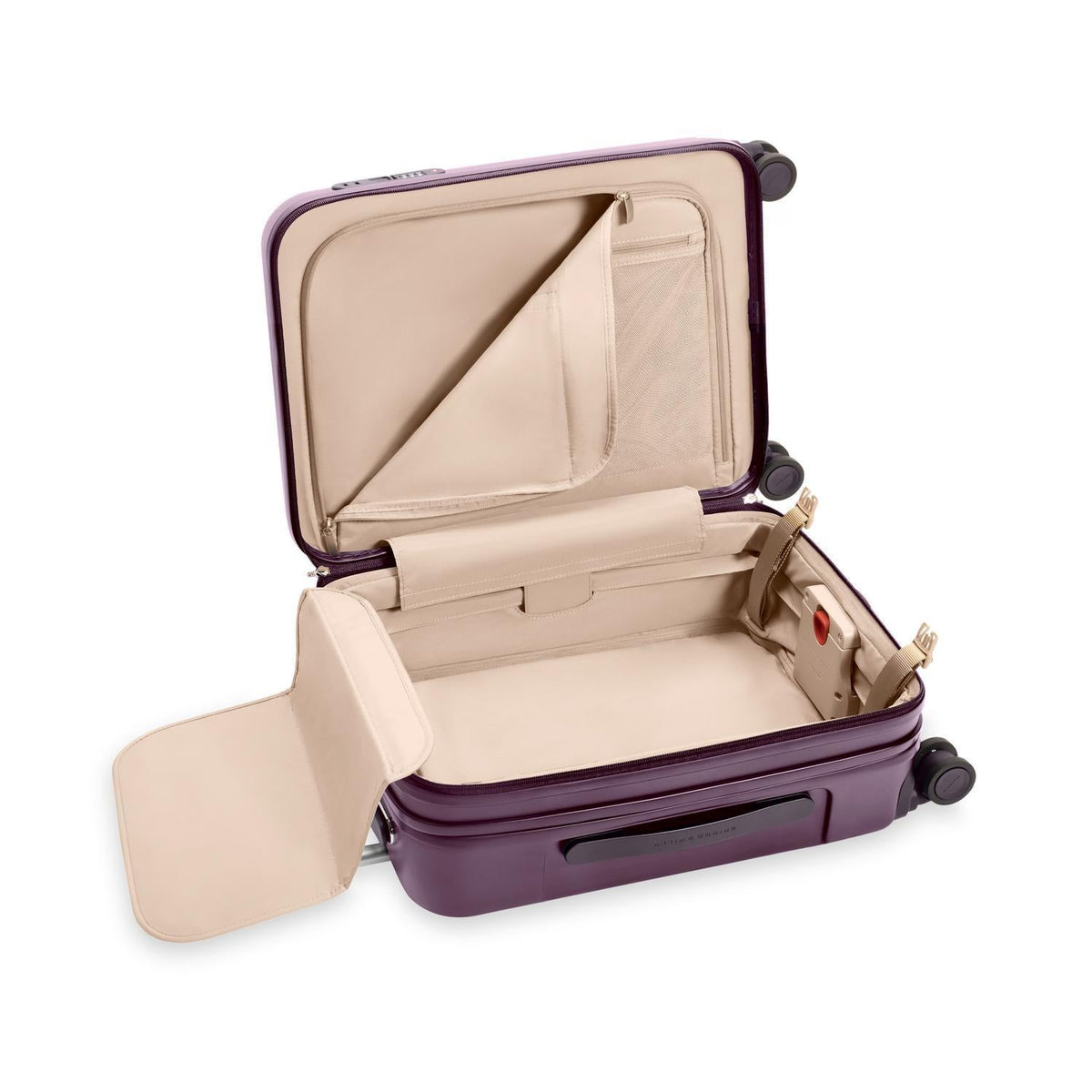 Briggs & Riley Sympatico Global 21" Carry-On Expandable Spinner in Plum — interior view