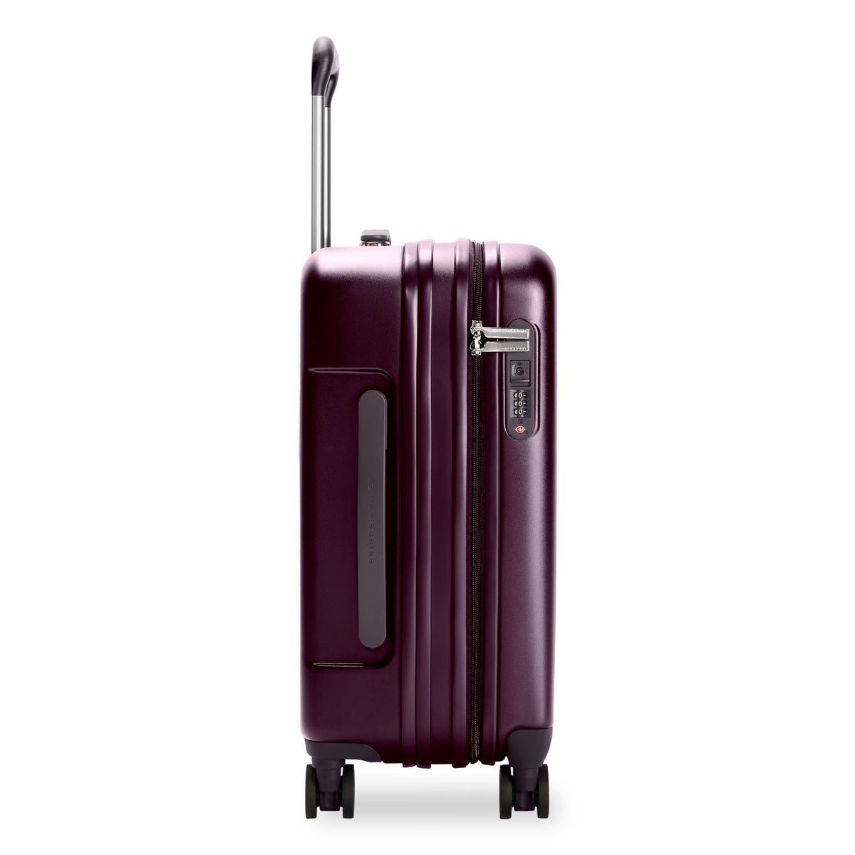 Briggs & Riley Sympatico Global 21" Carry-On Expandable Spinner in Plum — angle view 3