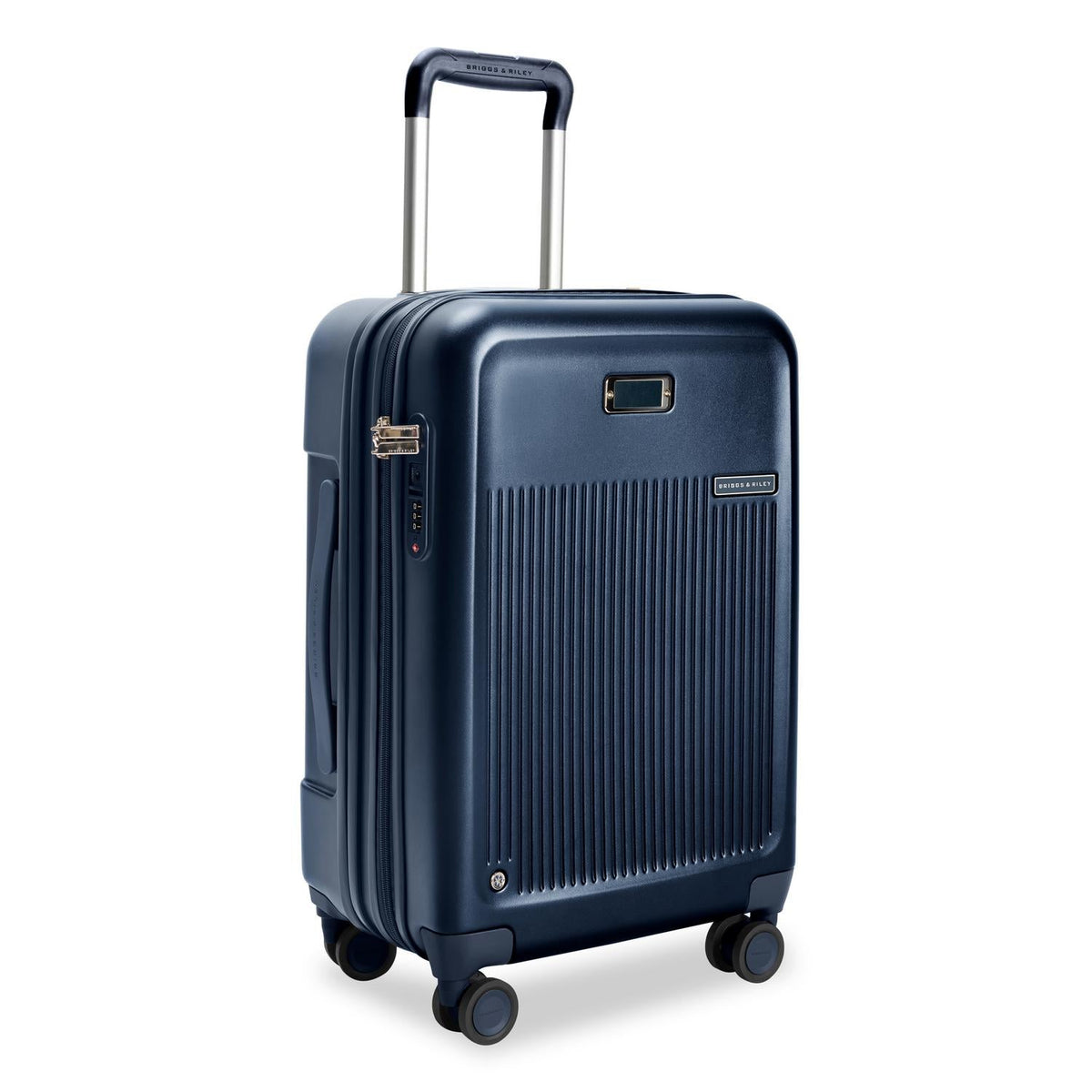Briggs & Riley Sympatico Essential 22" Carry-On Expandable Spinner in Navy — angle view 3