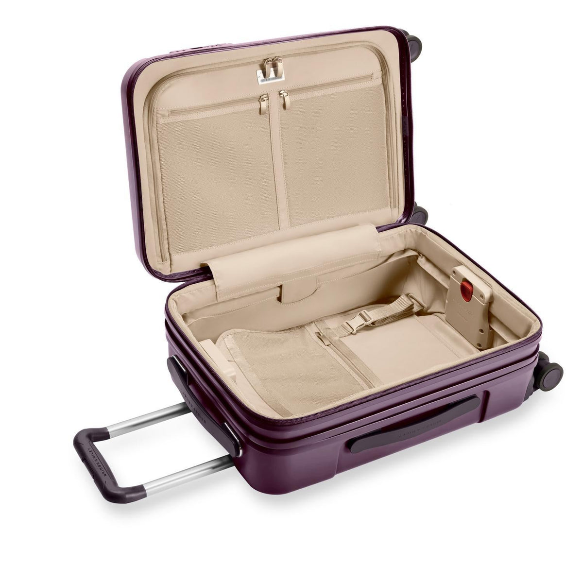 Briggs & Riley Sympatico Essential 22" Carry-On Expandable Spinner in Plum — interior view 2
