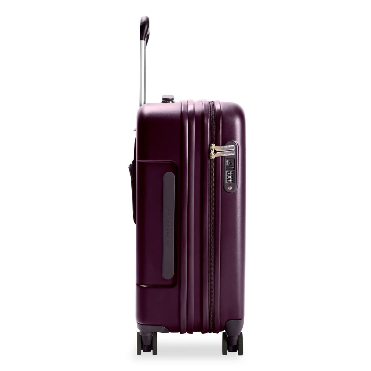 Briggs & Riley Sympatico Essential 22" Carry-On Expandable Spinner in Plum — angle view 3
