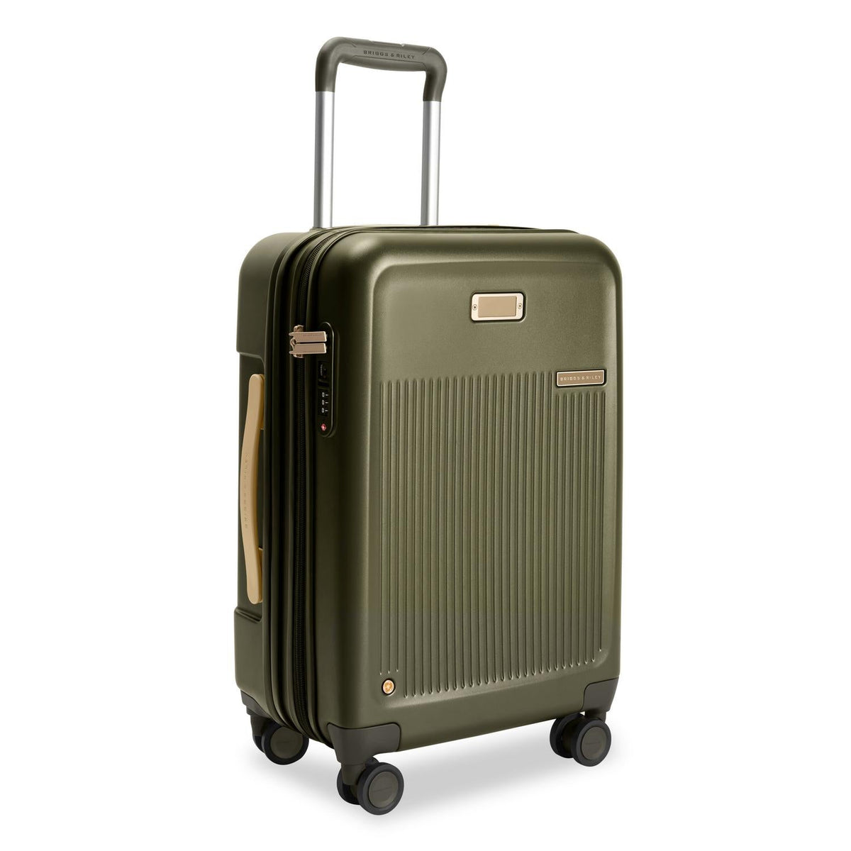 Briggs & Riley Sympatico Essential 22" Carry-On Expandable Spinner in Olive — angle view 2