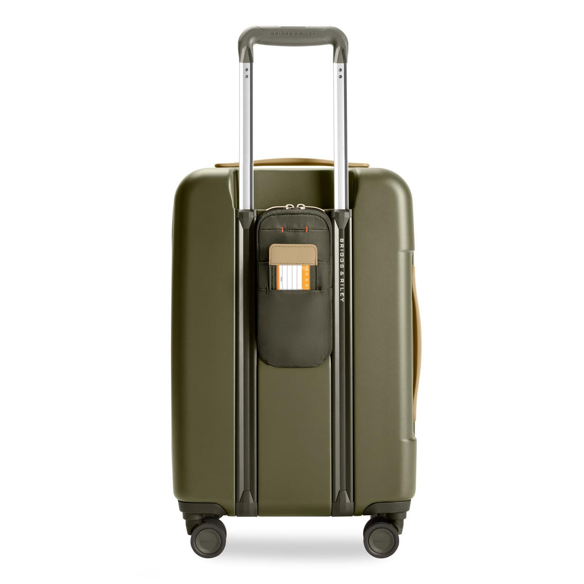 Briggs & Riley Sympatico Essential 22" Carry-On Expandable Spinner in Olive — back view 2