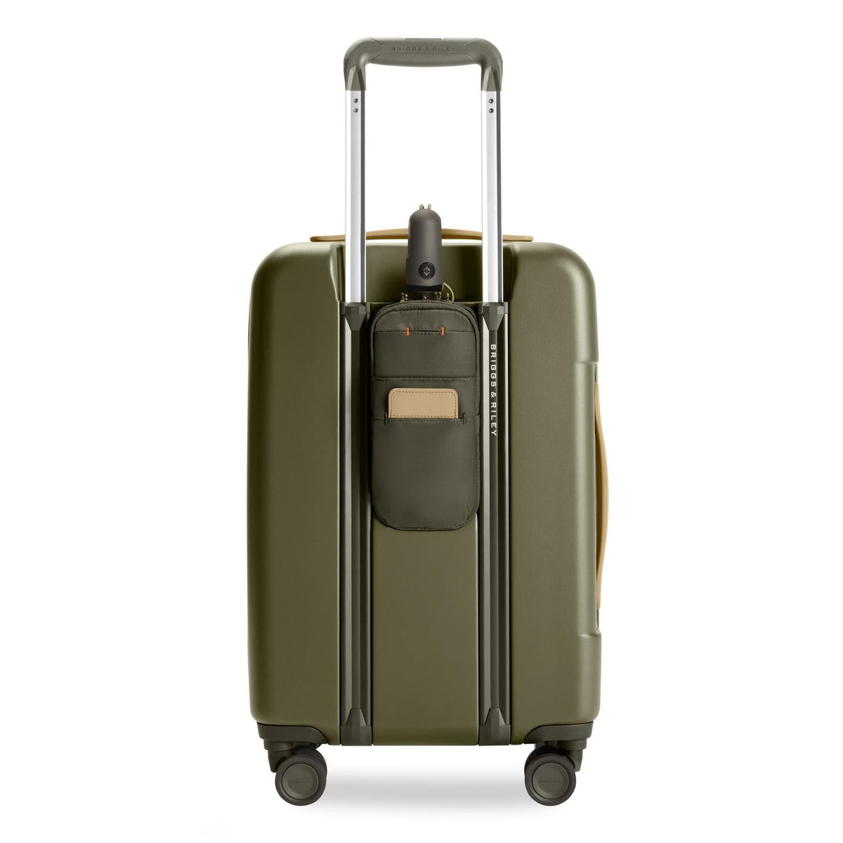 Briggs & Riley Sympatico Essential 22" Carry-On Expandable Spinner in Olive — back view 4