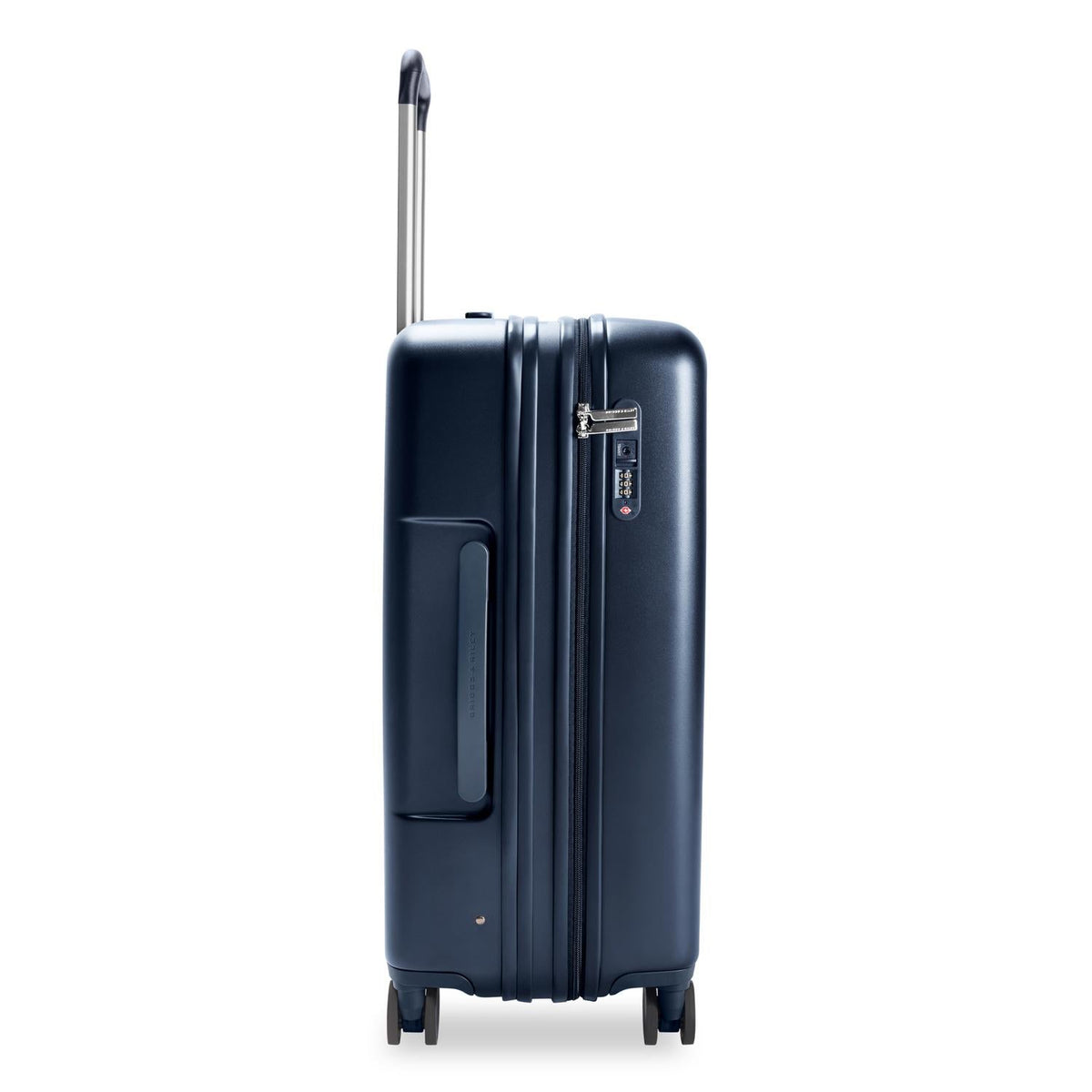 Briggs & Riley Sympatico Medium Expandable Spinner in Navy — angle view 3