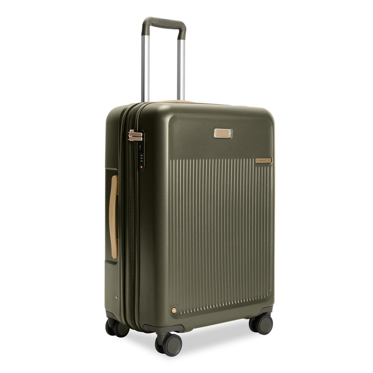 Briggs & Riley Sympatico Medium Expandable Spinner in Olive — angle view 2
