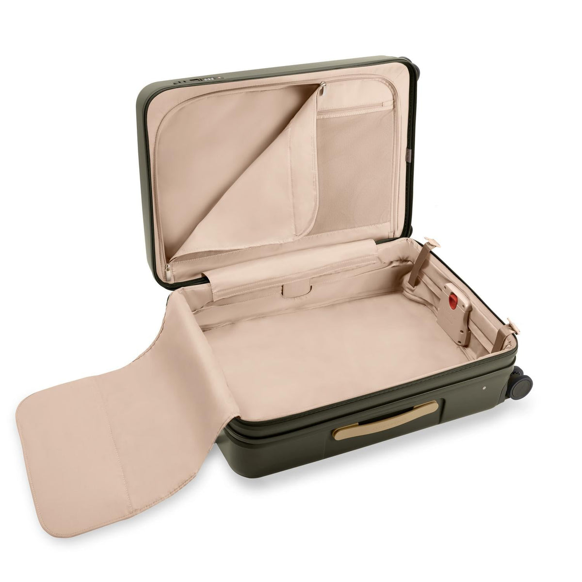 Briggs & Riley Sympatico Medium Expandable Spinner in Olive — interior view
