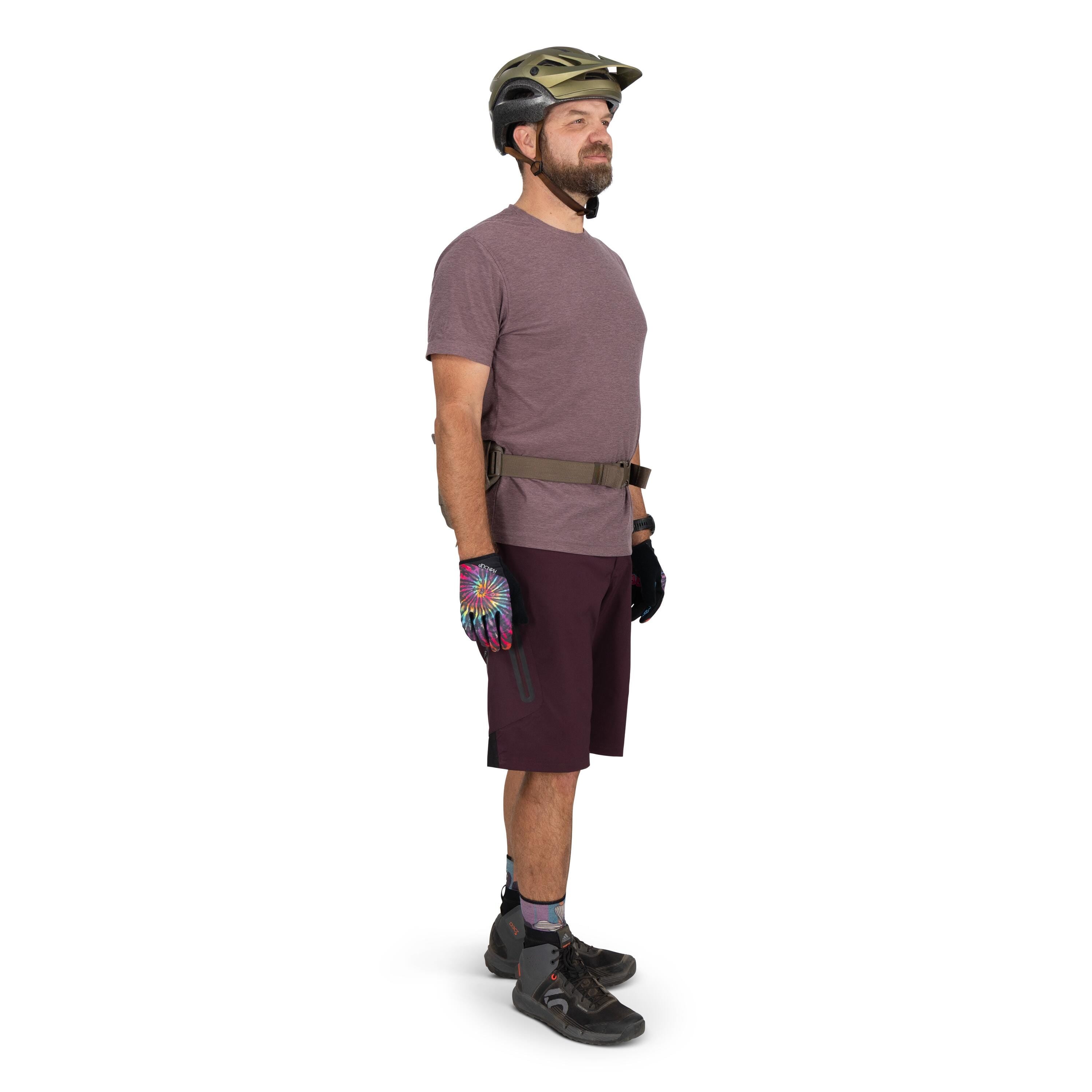 Osprey Savu 2 Bike Hydration Lumbar Pack 2L in Pediment Grey Dust Print — lifestyle