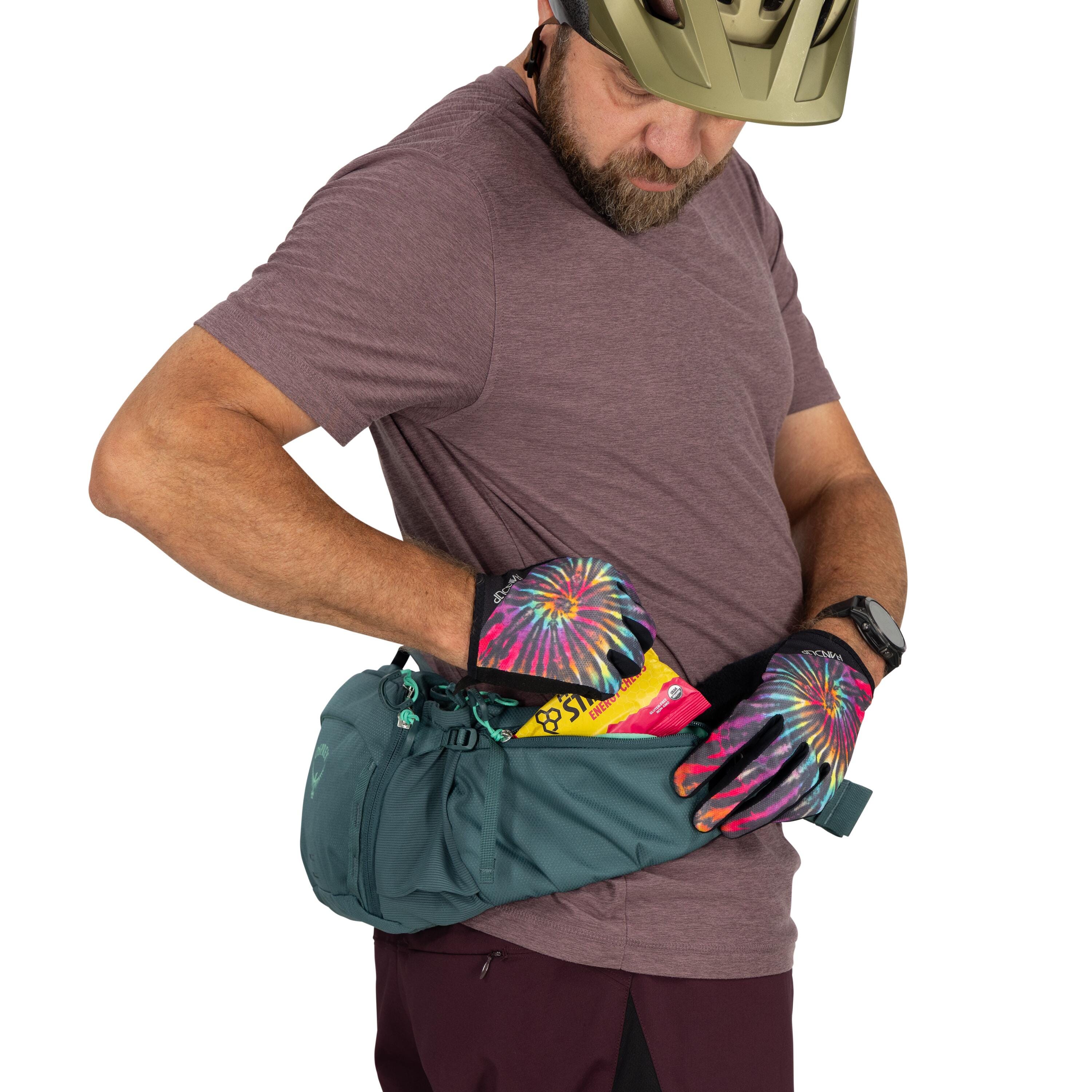 Osprey Savu 5 Bike Hydration Lumbar Pack 5L in Cascade Blue — detail view