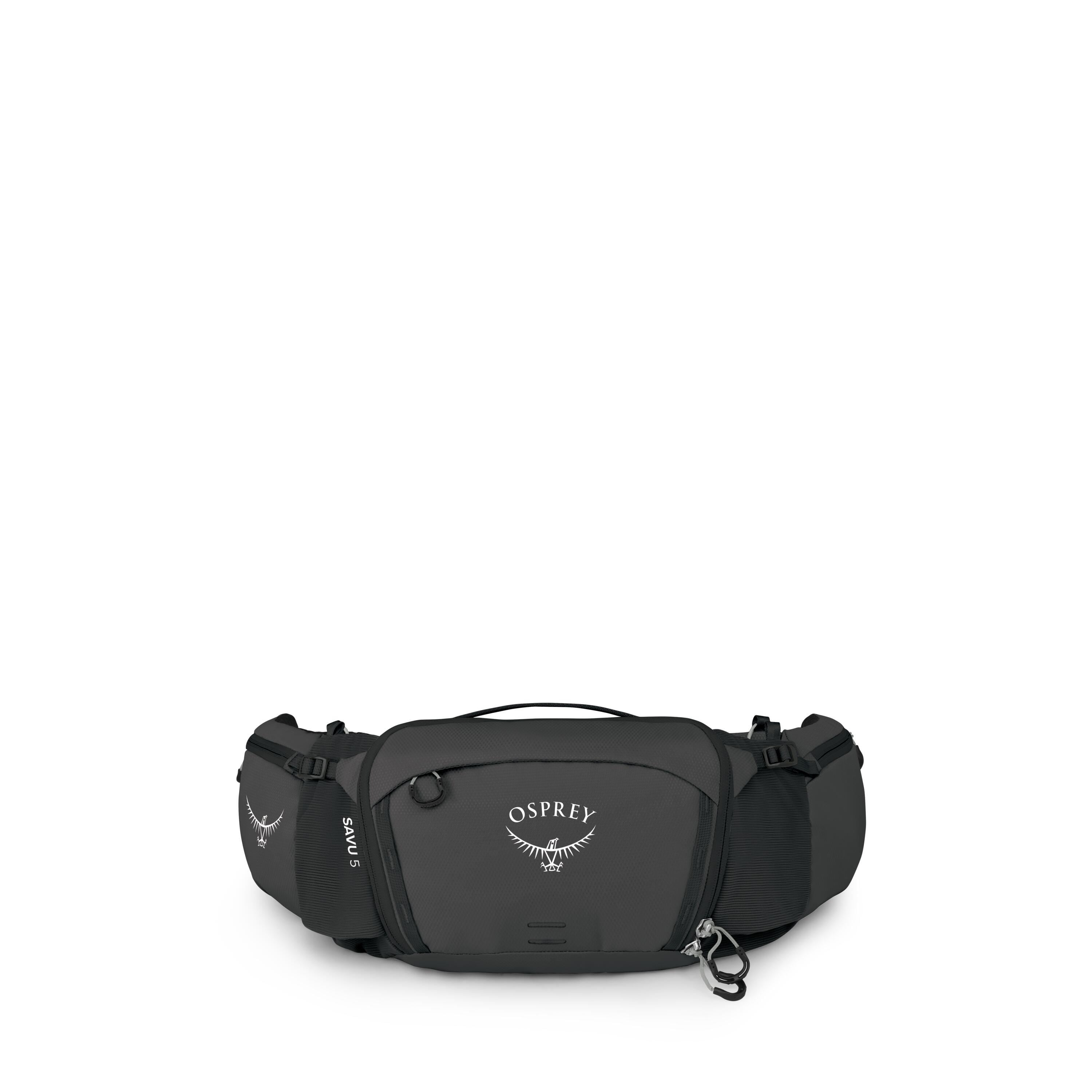 Osprey Savu 5 Bike Hydration Lumbar Pack 5L in Raven Black — front view