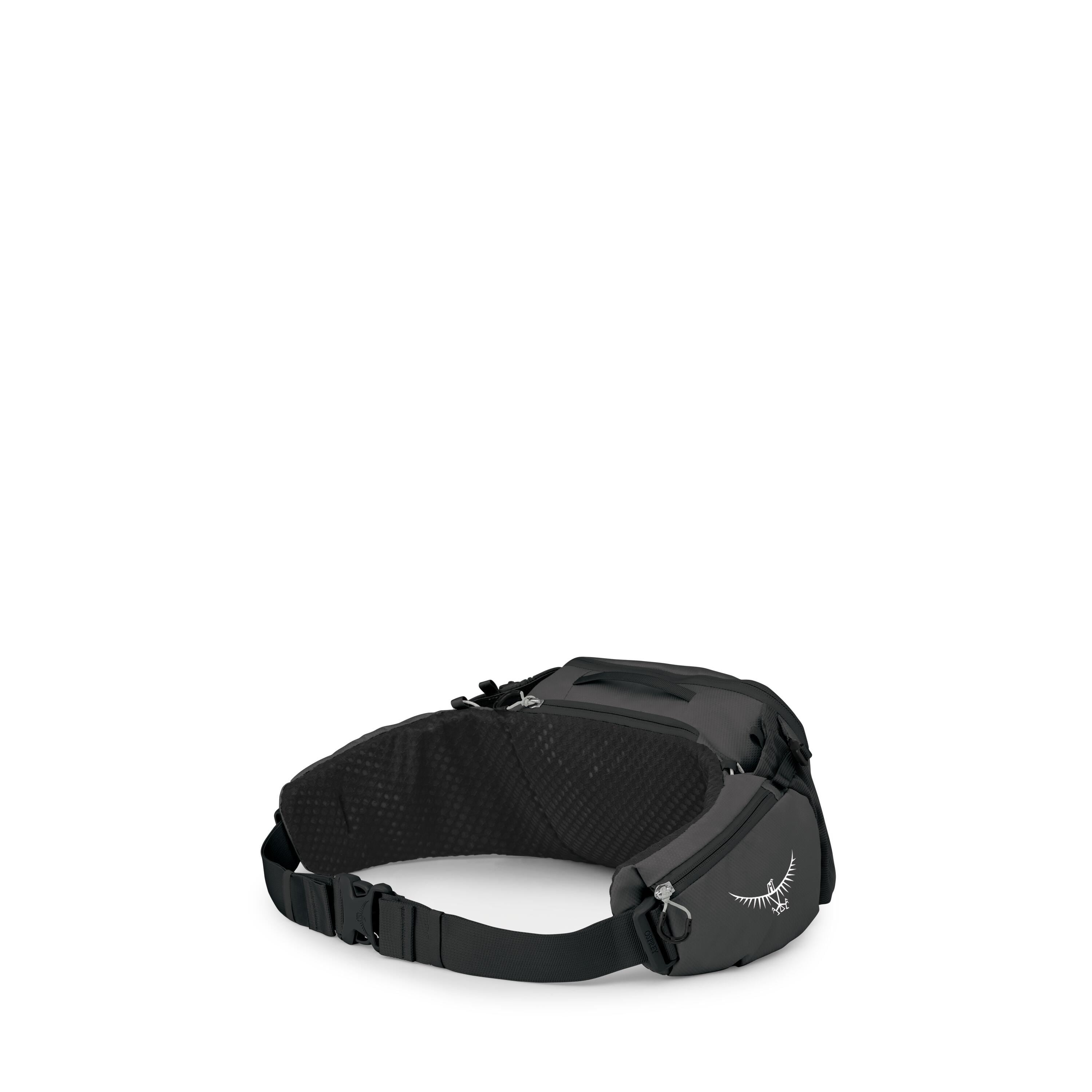 Osprey Savu 5 Bike Hydration Lumbar Pack 5L in Raven Black — angle view 3