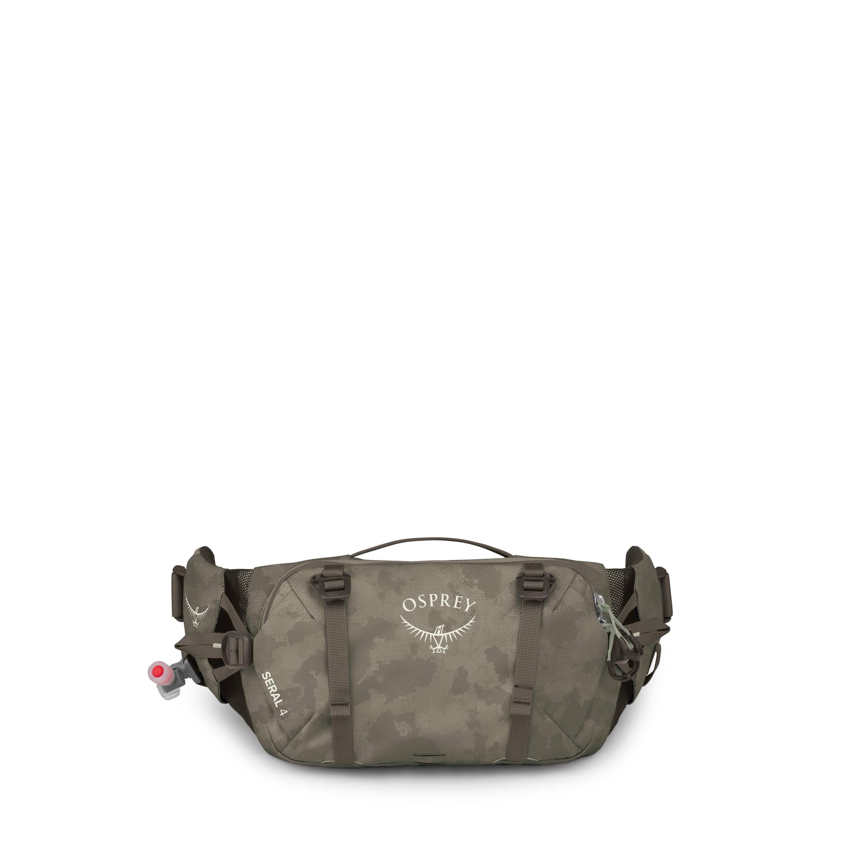 Osprey Seral 4 Bike Hydration Lumbar Pack 4L in Pediment Grey Dust Print — front view