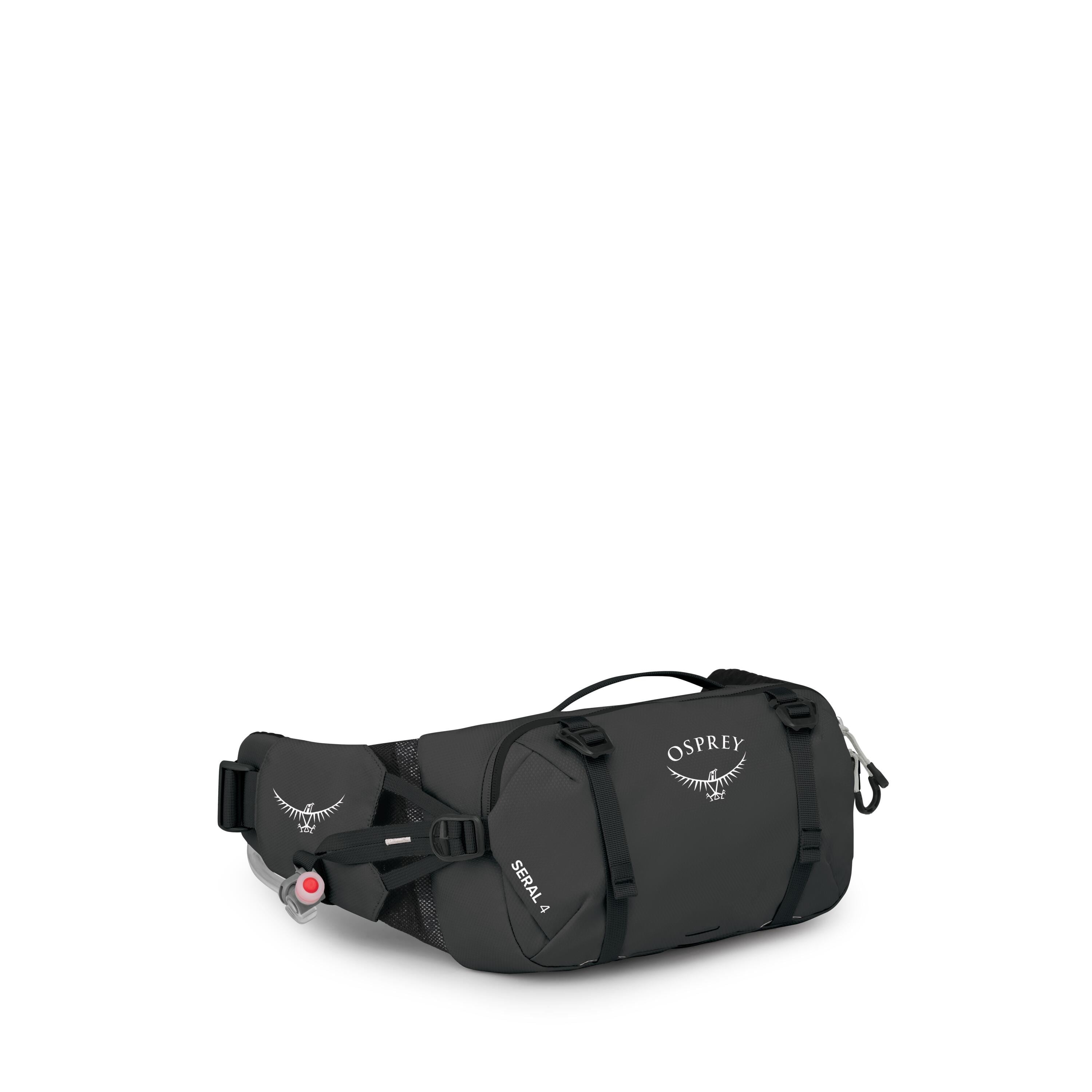 Osprey Seral 4 Bike Hydration Lumbar Pack 4L in Raven Black — angle view 2