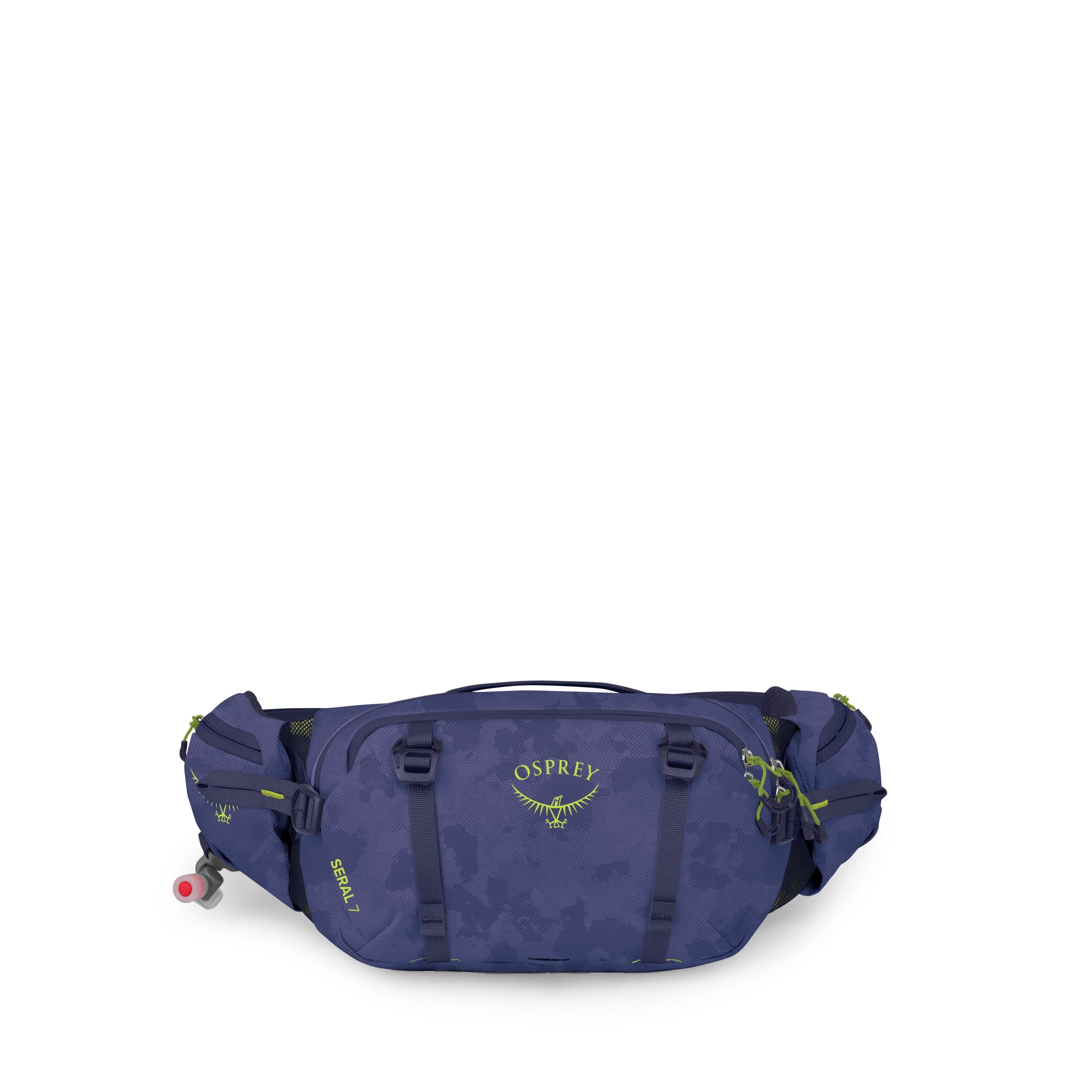 Osprey Seral 7 Bike Hydration Lumbar Pack 7L in Botswana Purple Dust Print — front view
