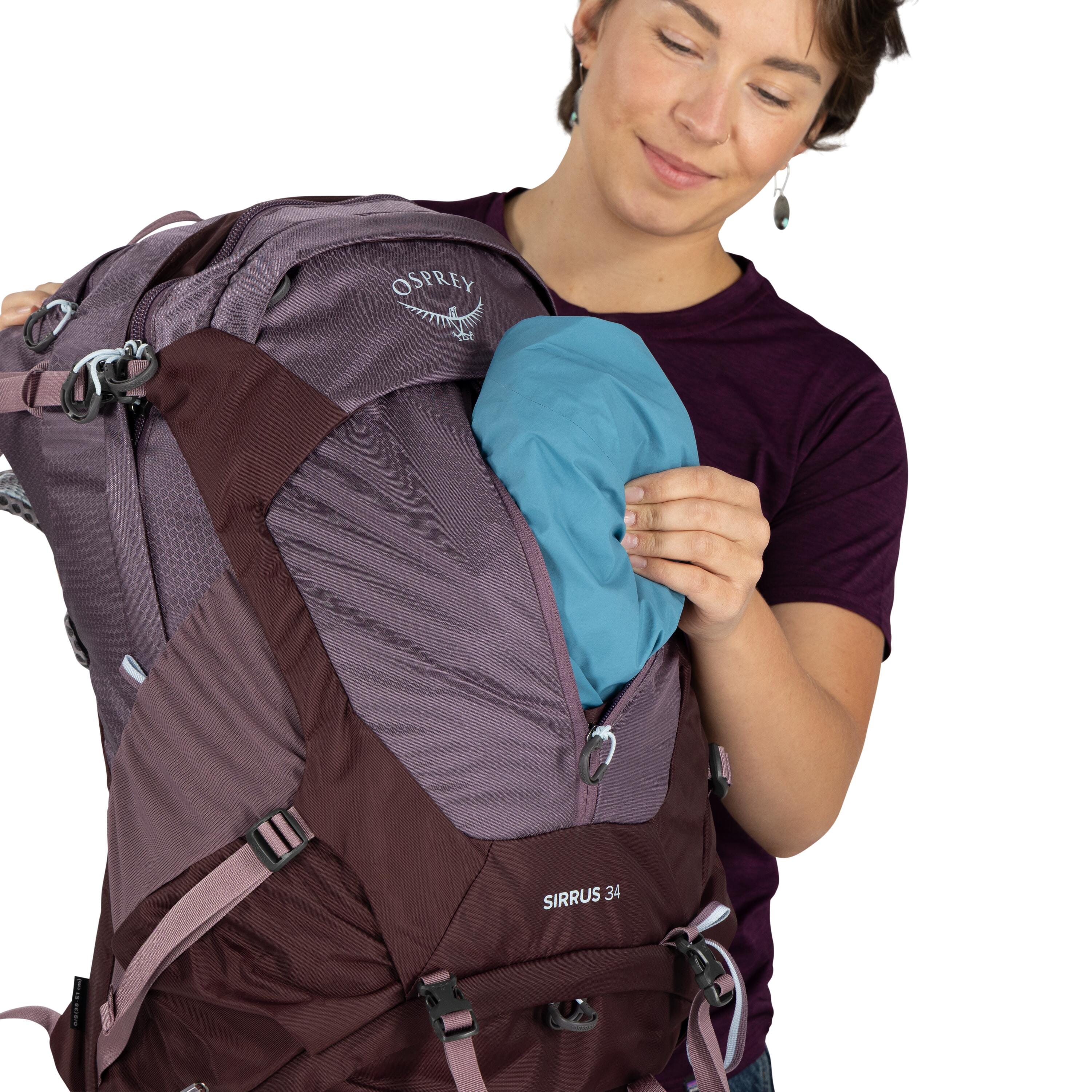 Osprey Sirrus 34 Hiking Backpack 34L in Purple Dusk — detail view 2