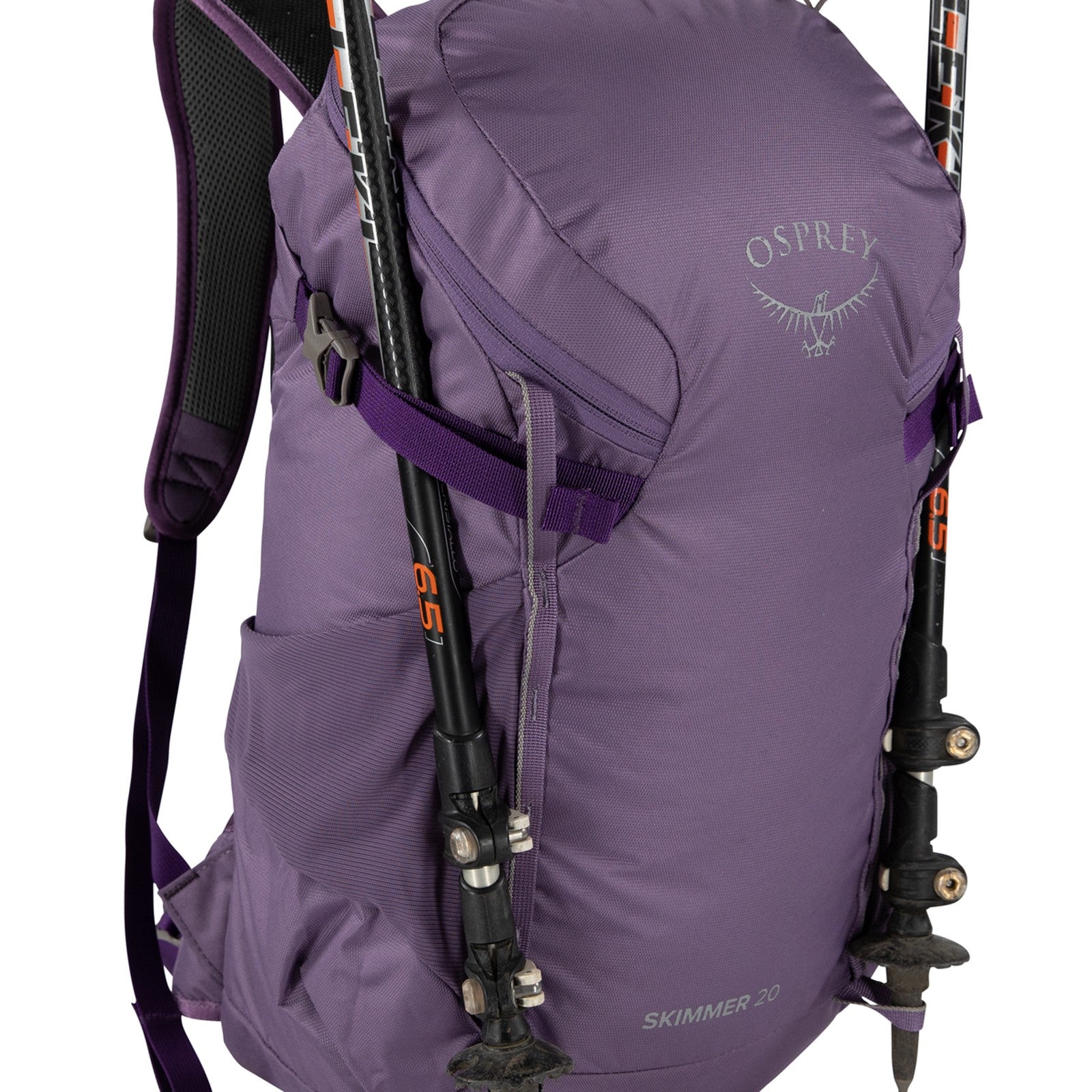 Osprey Skimmer 20 Hydration Backpack 20L in Purpurite Purple — detail view
