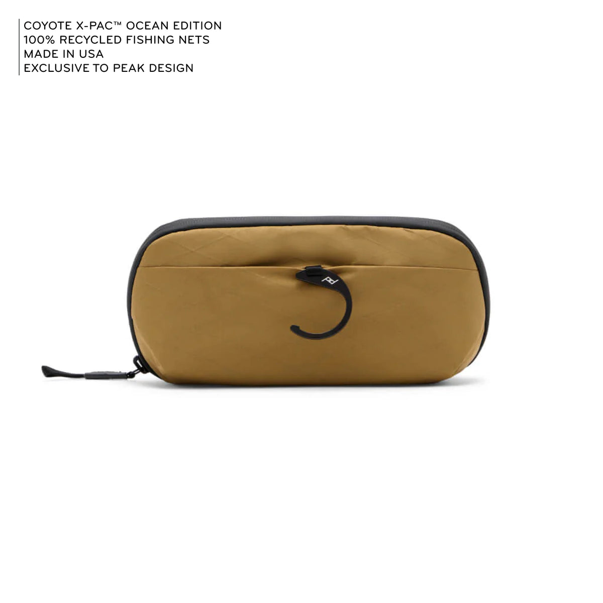 Peak Design Wash Pouch Small in Coyote — angle view 2 # color_Coyote
