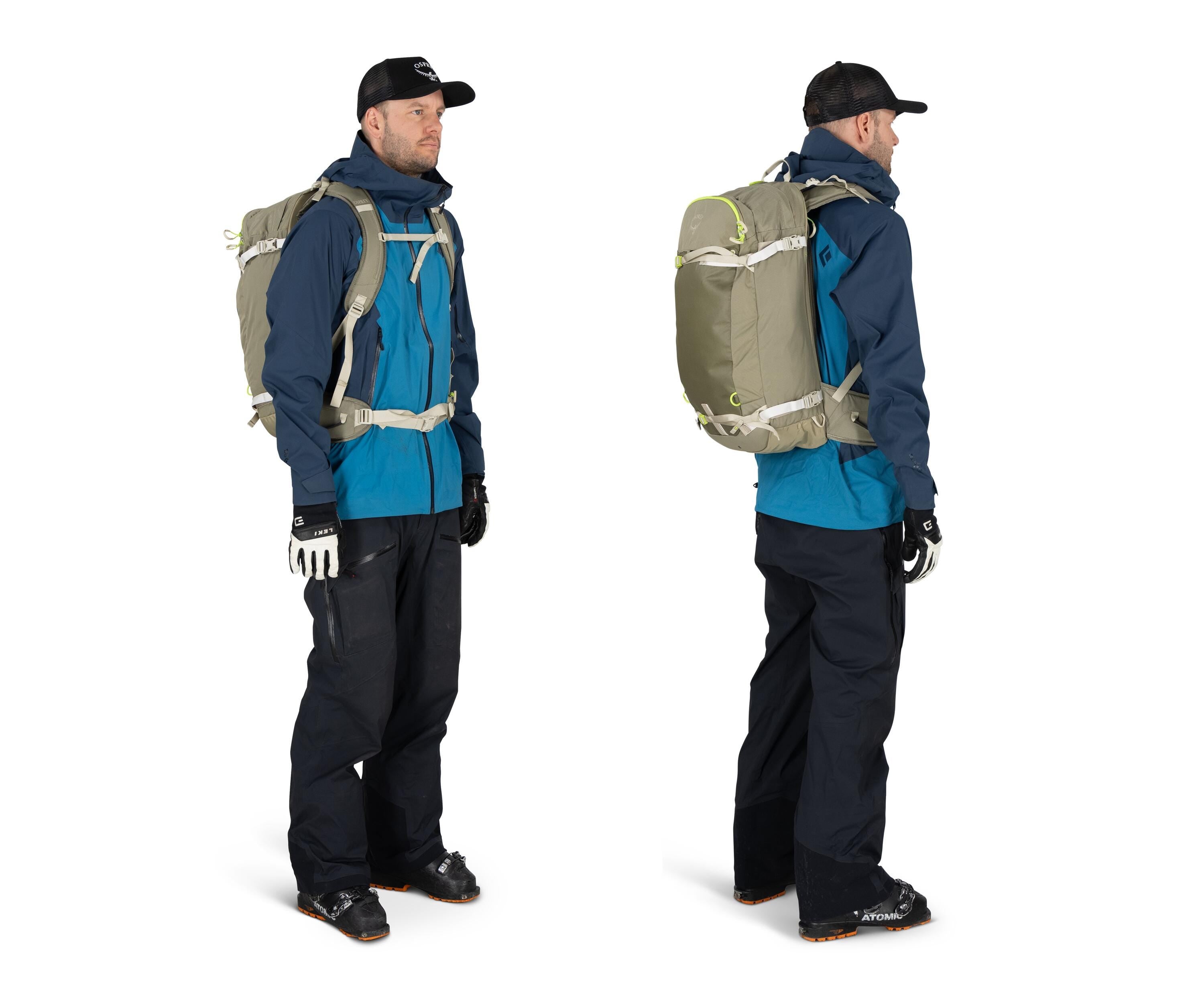 Osprey Soelden 32 Ski & Snowboard Backpack 32L in Olive Tan-Earl Grey — lifestyle