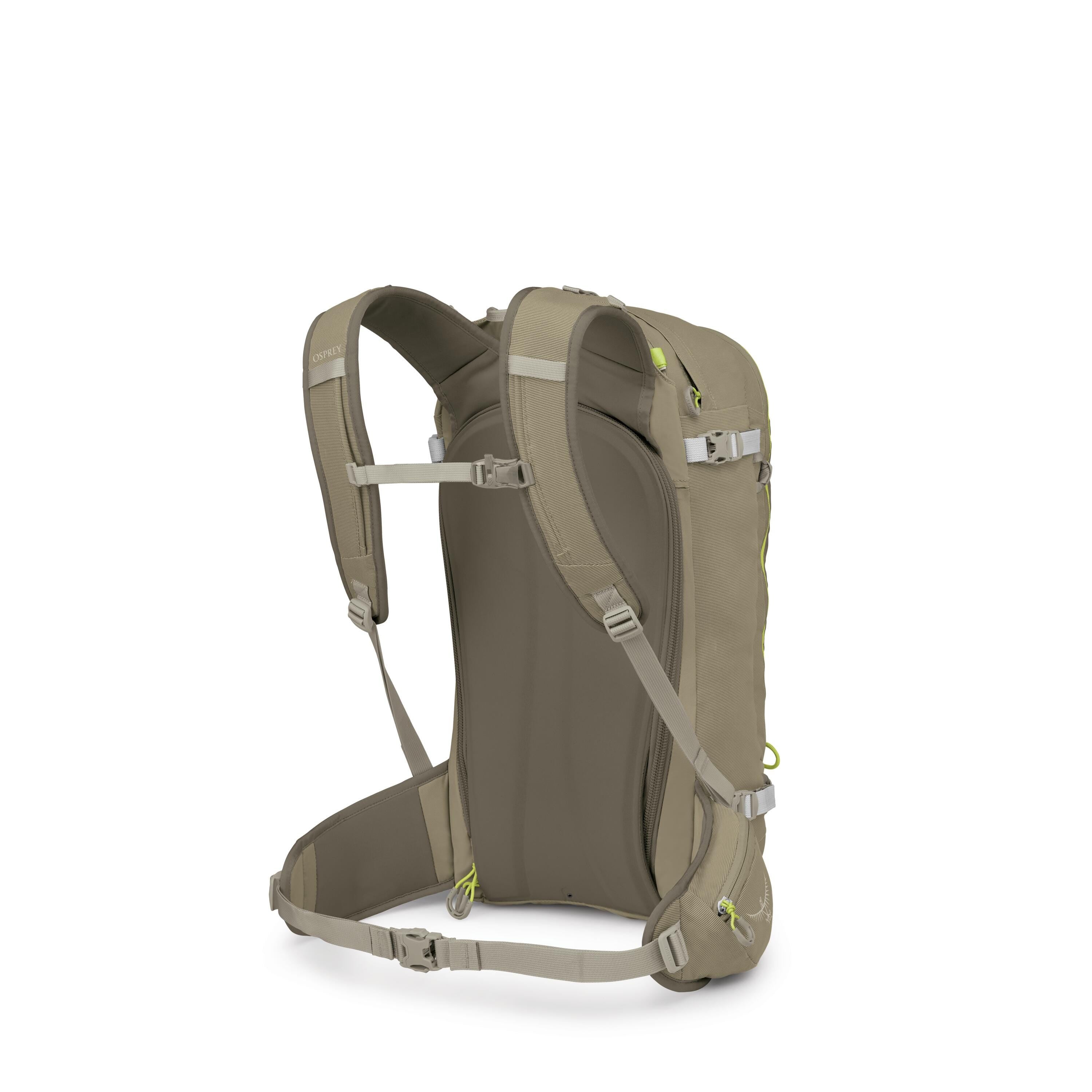Osprey Soelden 32 Ski & Snowboard Backpack 32L in Olive Tan-Earl Grey — angle view 3