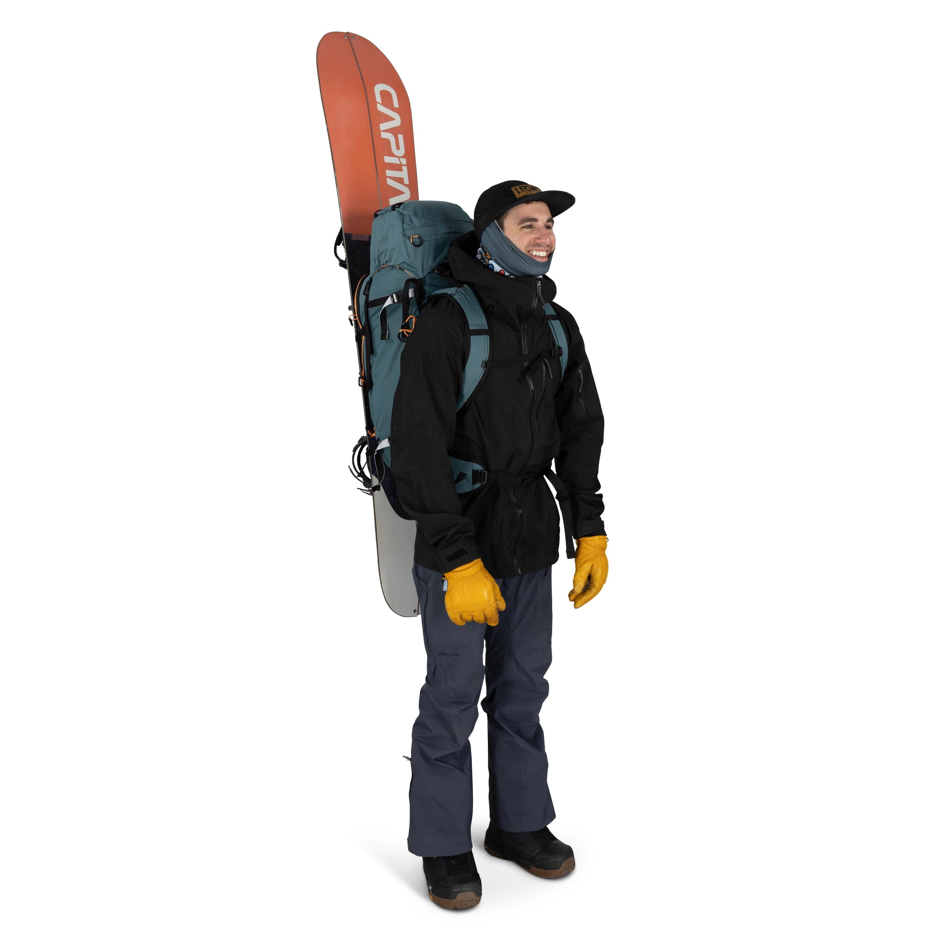Osprey Soelden 45 Ski & Snowboard Backpack 45L in Cascade Blue-Raven Black — detail view 4
