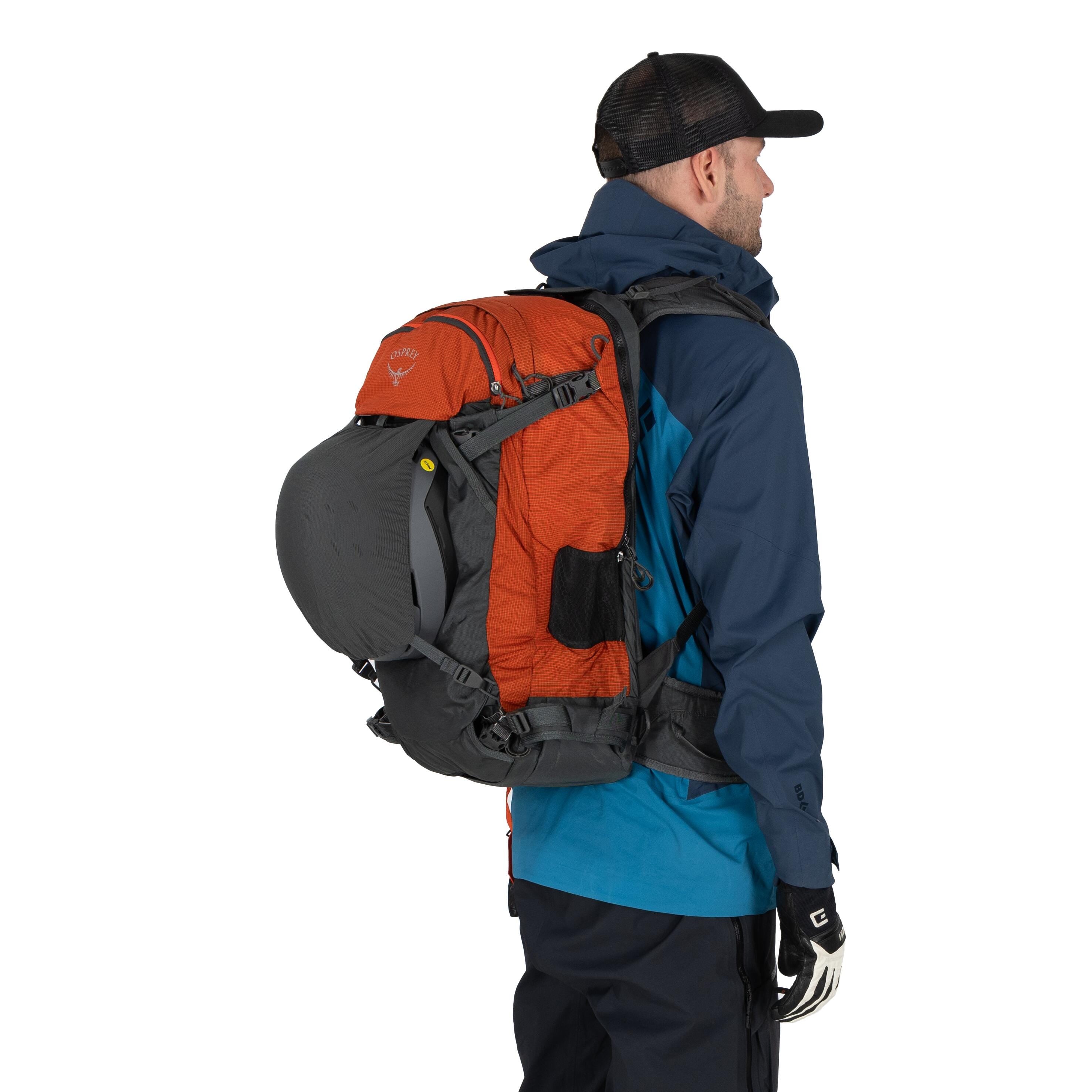 Osprey Soelden Pro 32 Airbag Ski & Snowboard Backpack 32L in Mars Orange — detail view 3