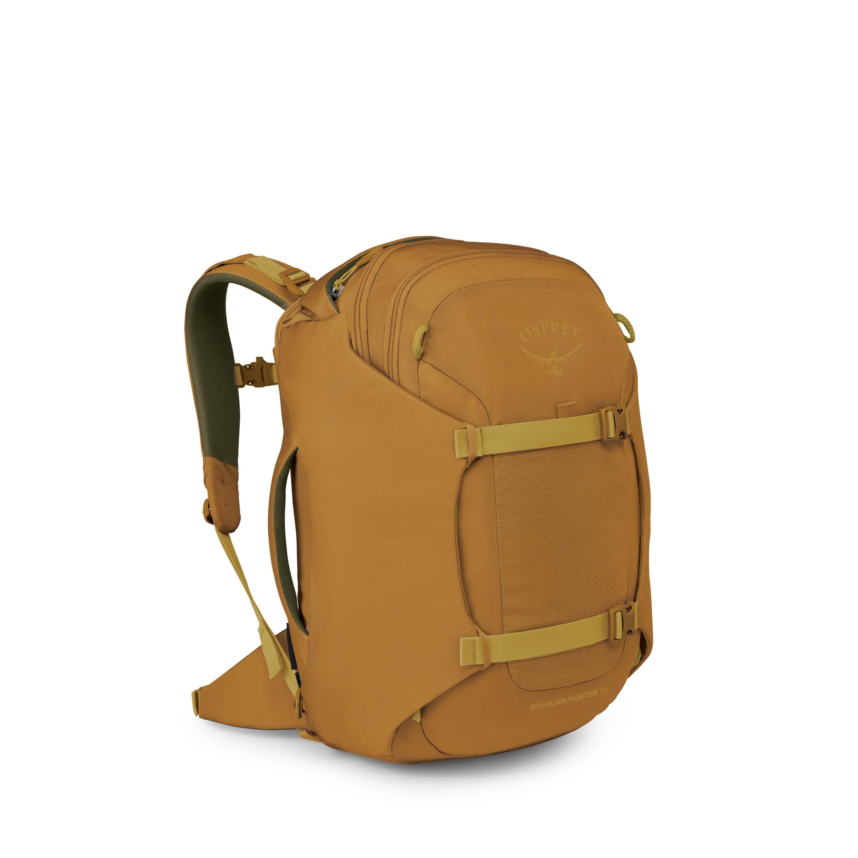 Osprey Sojourn Porter Travel Pack Carry-On-30L in Barley Brown — front view # color_Barley Brown