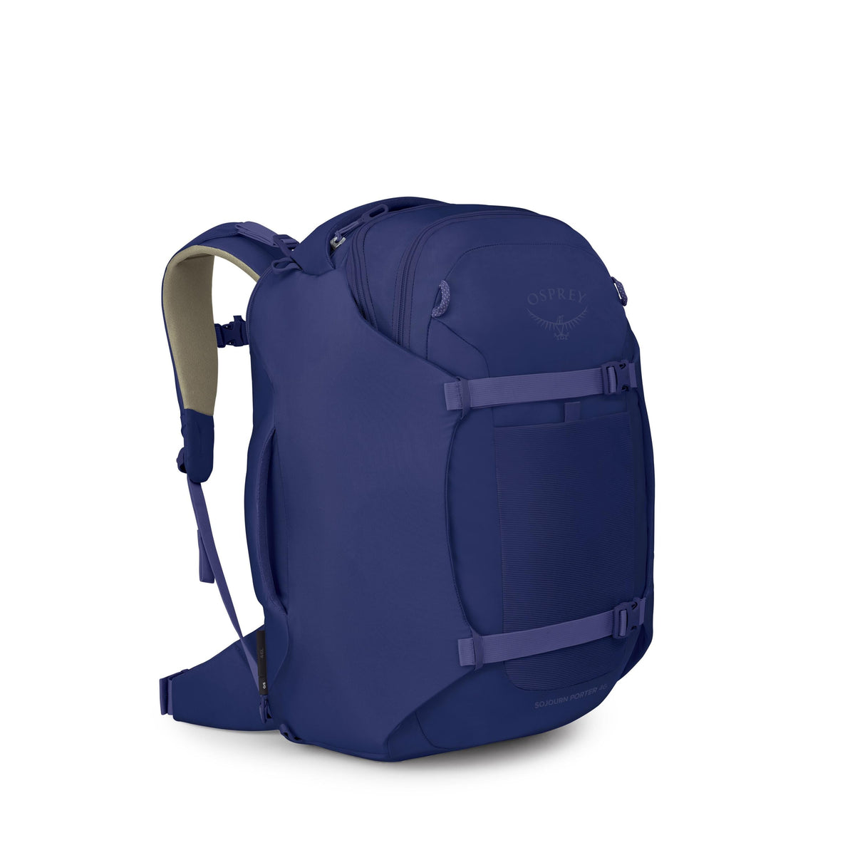 Osprey Sojourn Porter Travel Pack-46L in Deep Fig — front view # color_Deep Fig