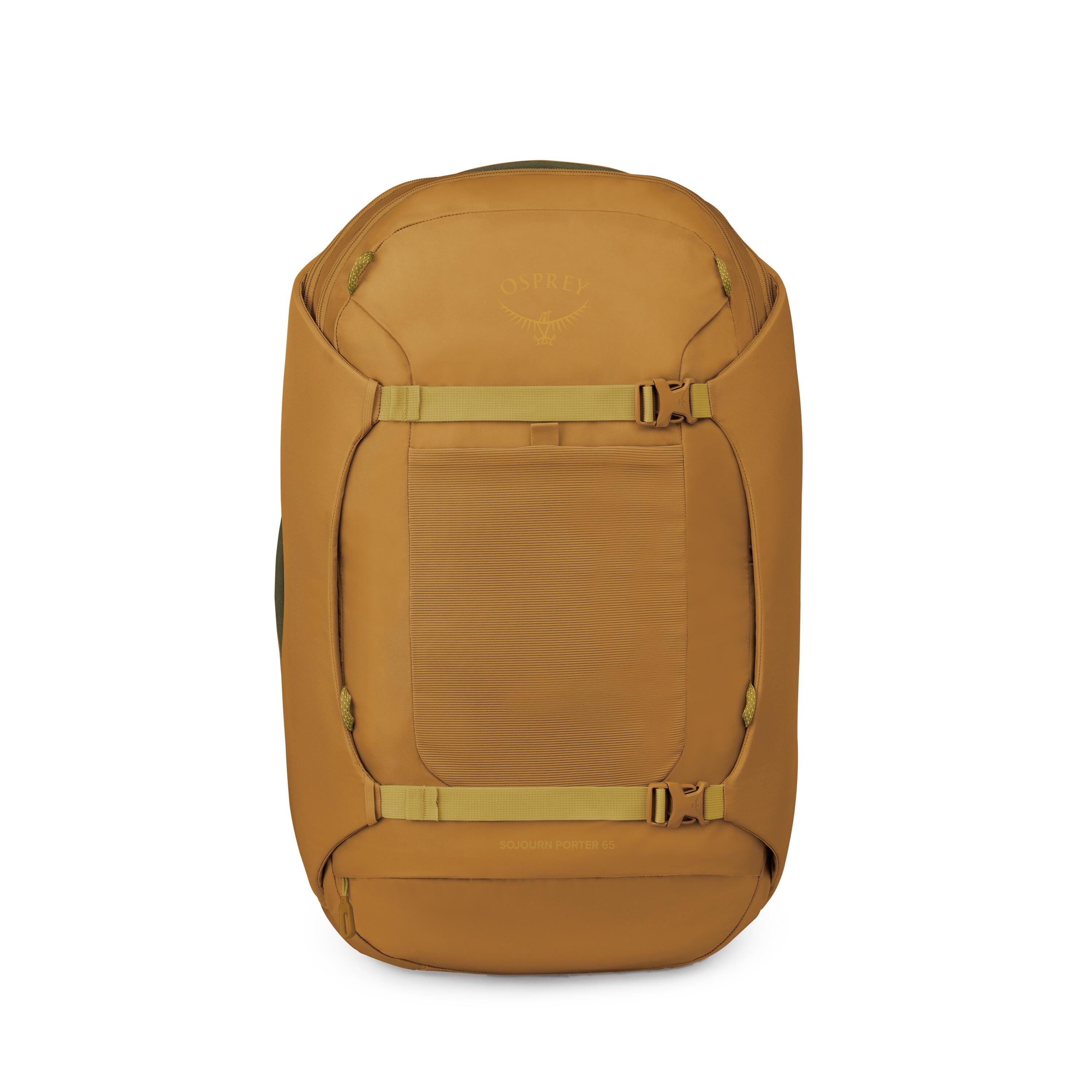Osprey Sojourn Porter Travel Pack 65L in Barley Brown — front view