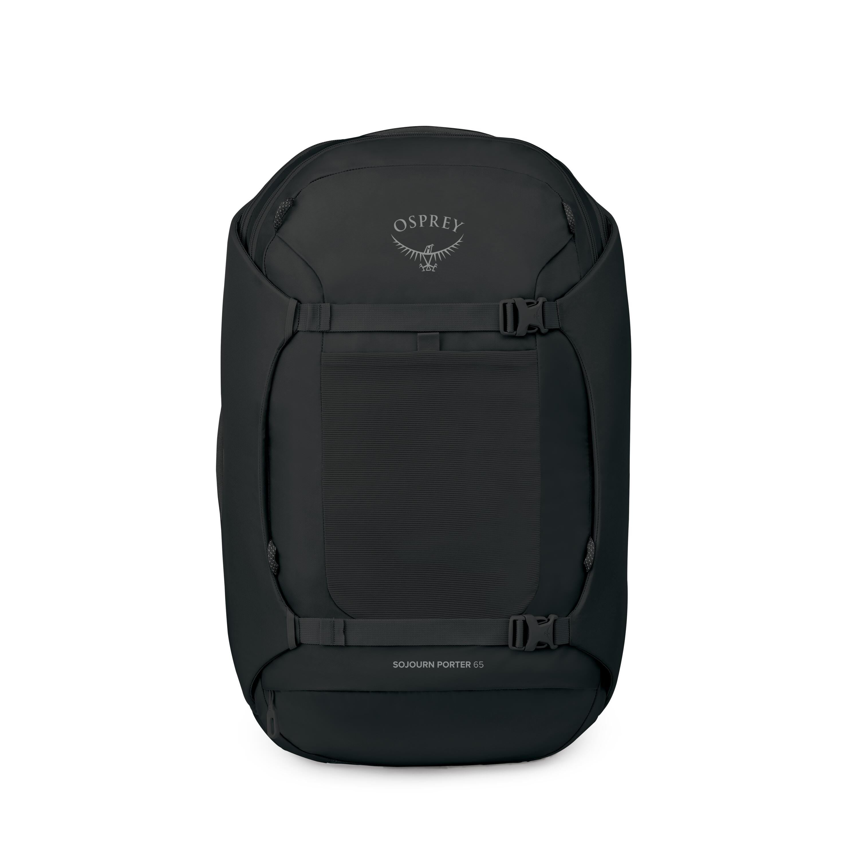 Osprey Sojourn Porter Travel Pack 65L in Black — front view