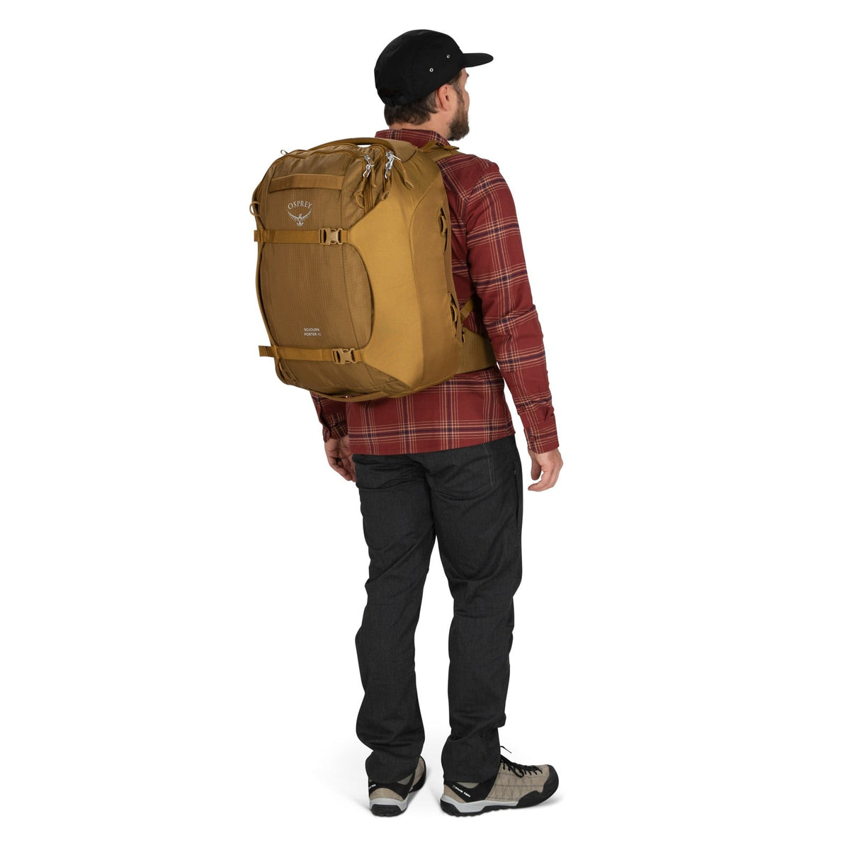 Osprey Sojourn Porter Travel Pack-46L in Brindle Brown Heather — lifestyle 3