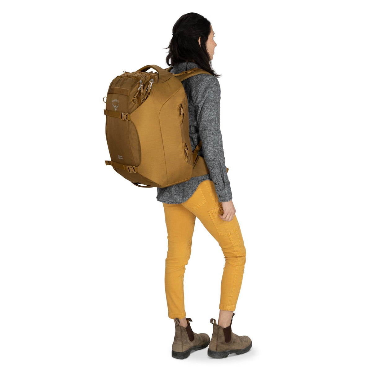 Osprey Sojourn Porter Travel Pack-46L in Brindle Brown Heather — lifestyle 4