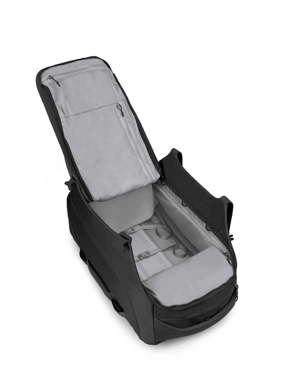 Osprey Sojourn Shuttle Wheeled Duffel 30"/100L in Black — angle view 3