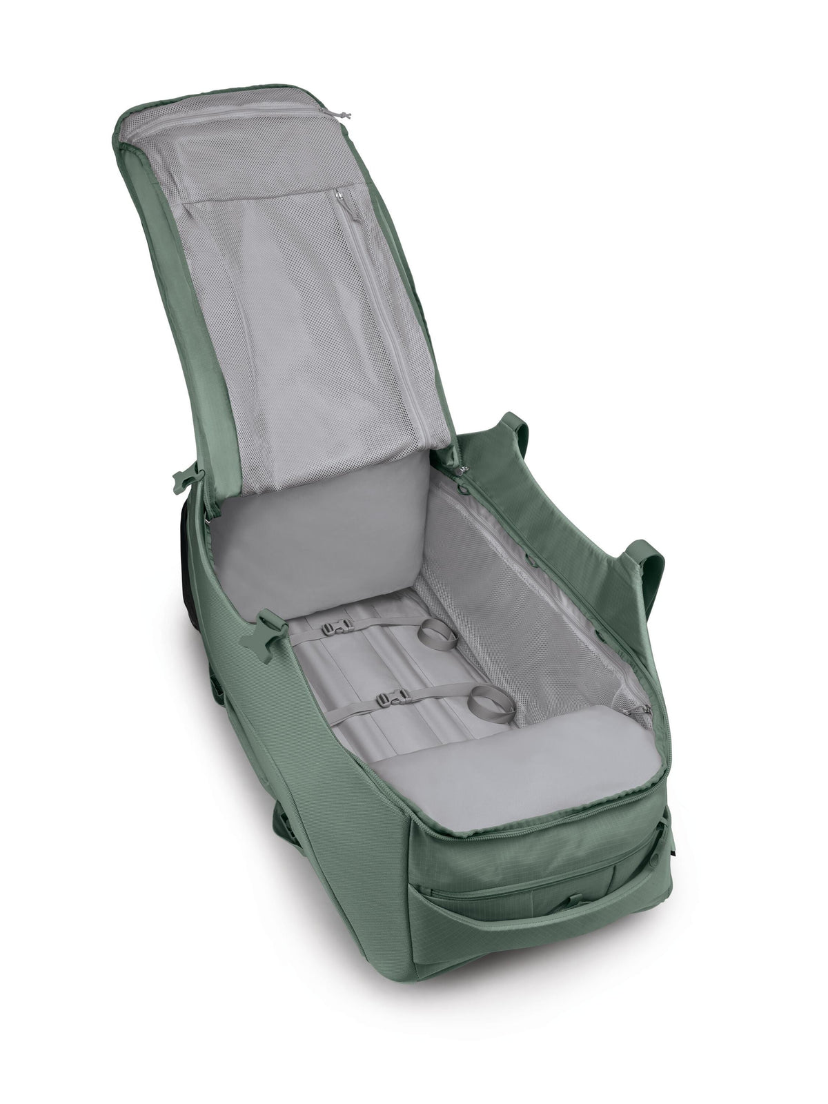Osprey Sojourn Shuttle Wheeled Duffel 36"/130L in Koseret Green — angle view 2
