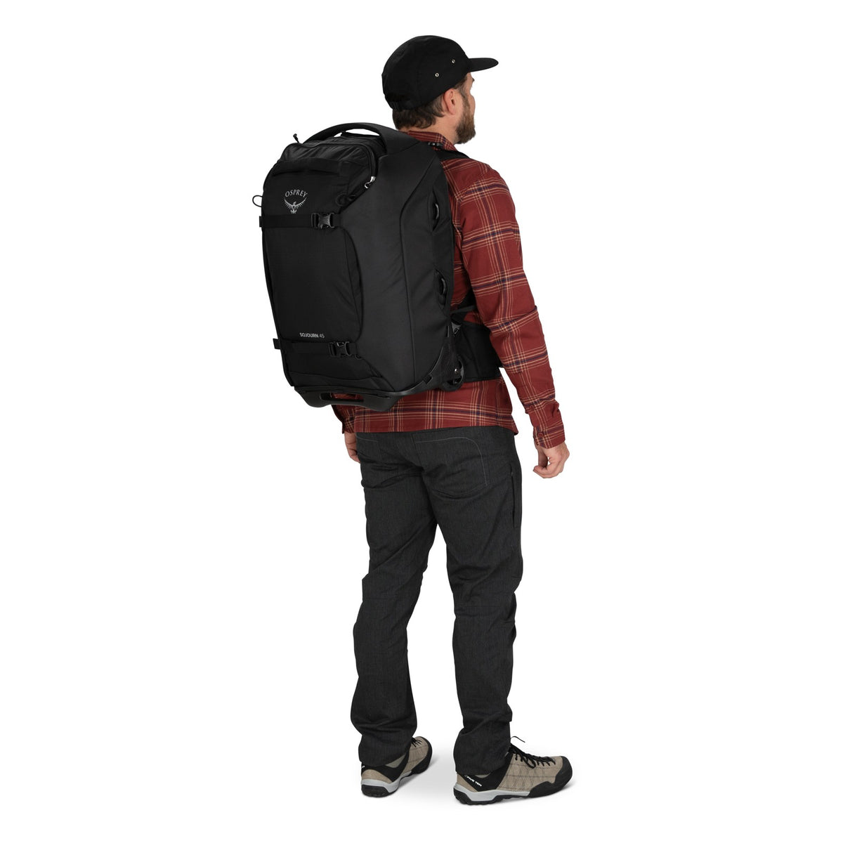 Osprey Sojourn Wheeled Travel Pack 22"/45L in Black — lifestyle