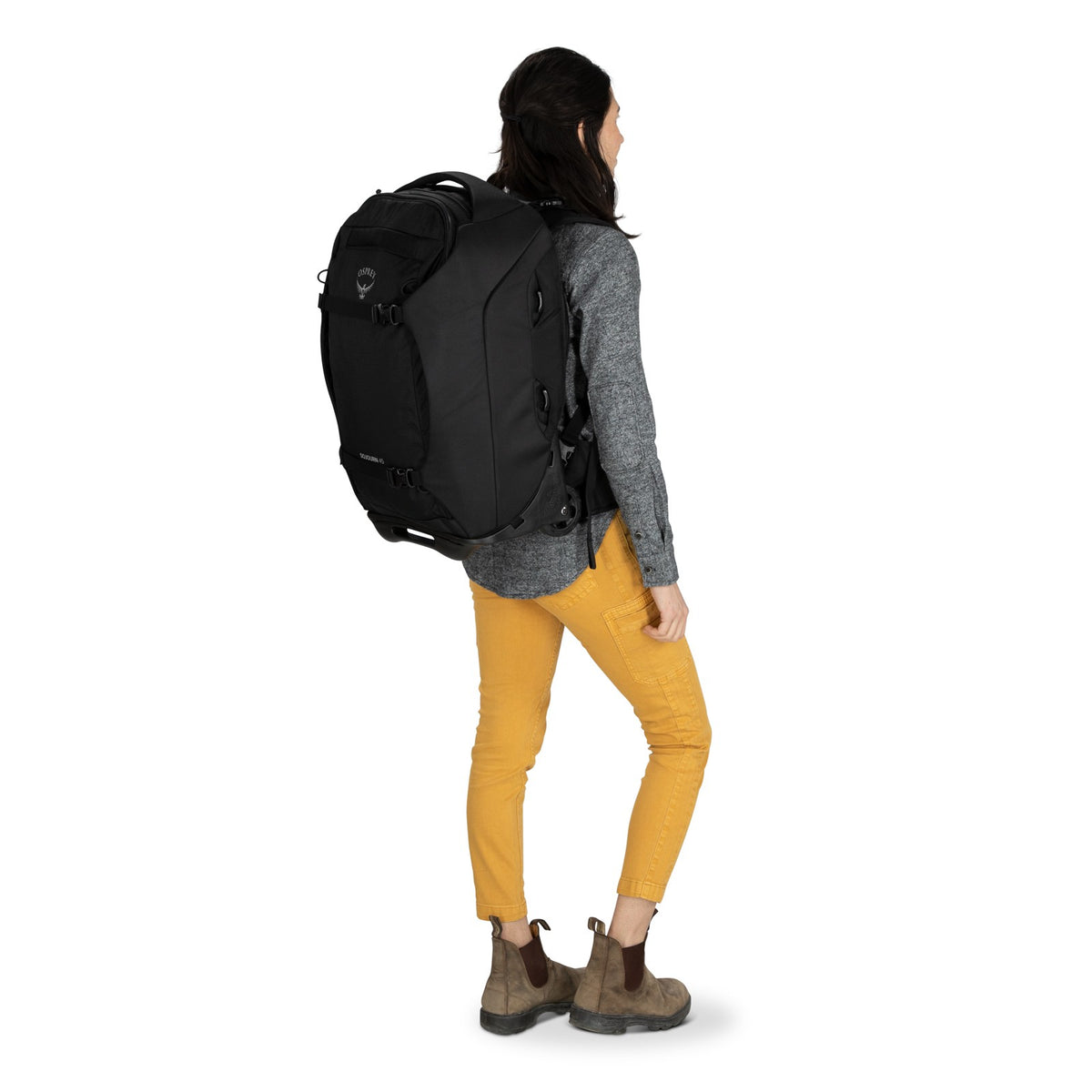 Osprey Sojourn Wheeled Travel Pack 22"/45L in Black — lifestyle 2