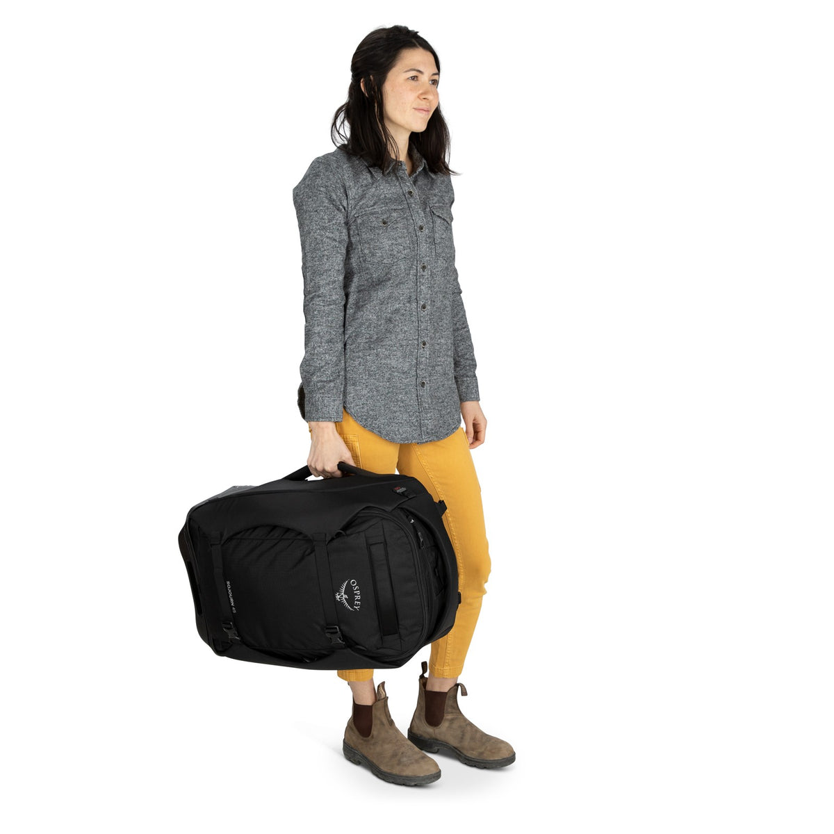 Osprey Sojourn Wheeled Travel Pack 22"/45L in Black — lifestyle 4