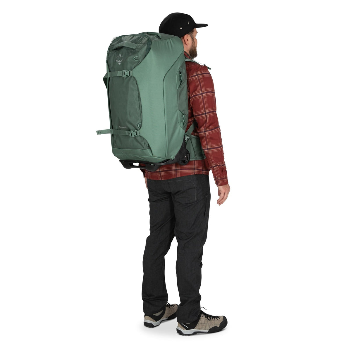Osprey Sojourn Wheeled Travel Pack 25"/60L in Koseret Green — lifestyle